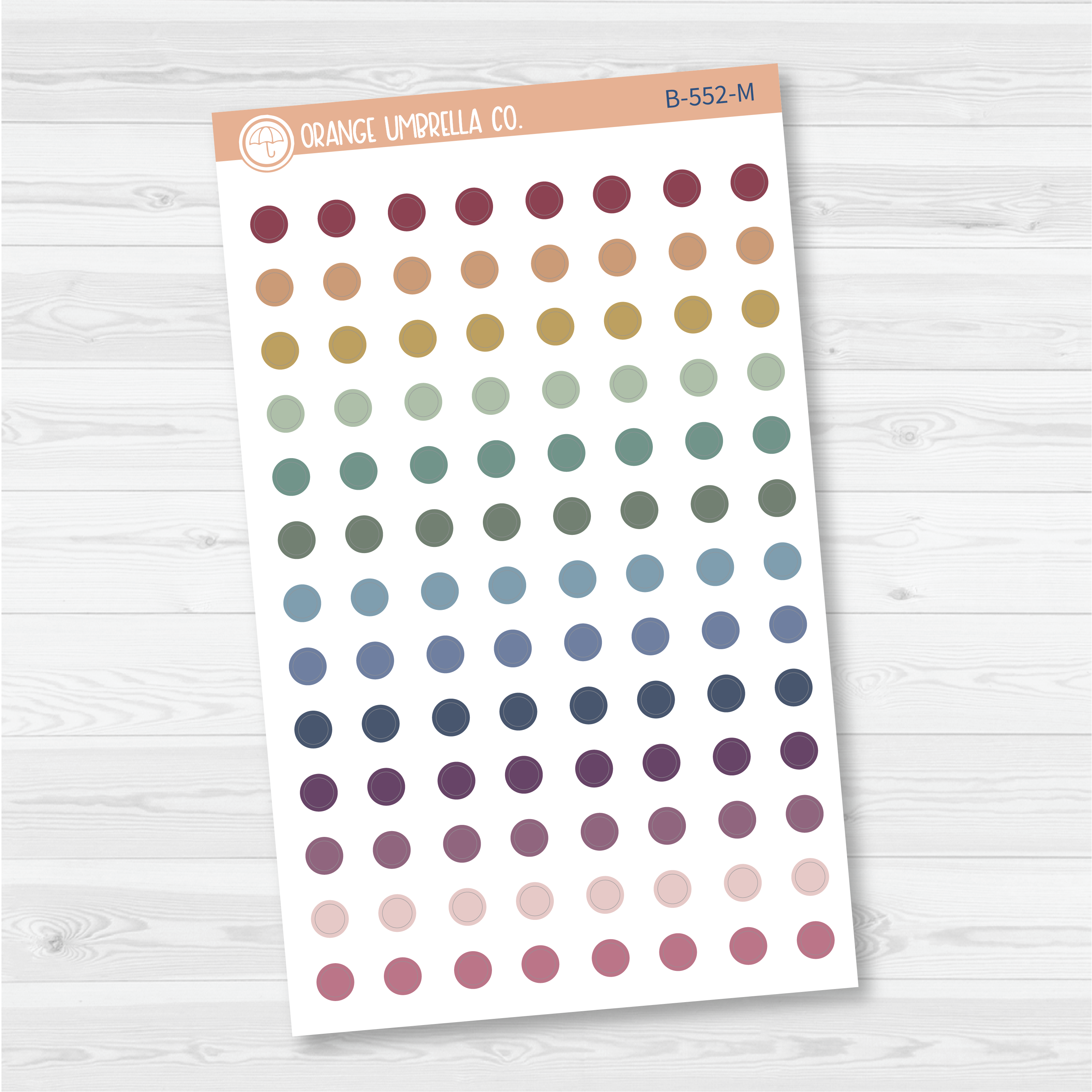 Hobonichi Cousin Grid Circle Dot Planner Stickers | B-552