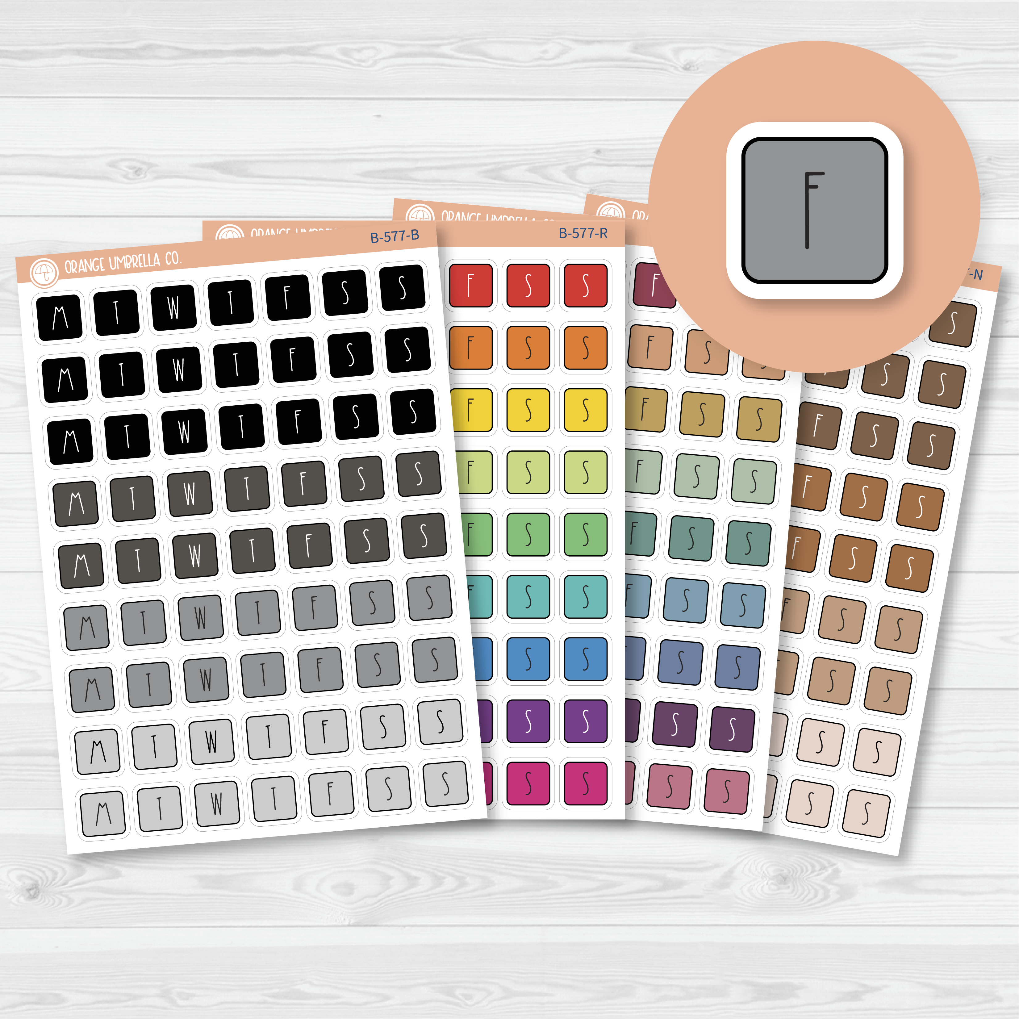 CLEARANCE | Weekday Letter Covers Planner Stickers | FC12 Print | B-577