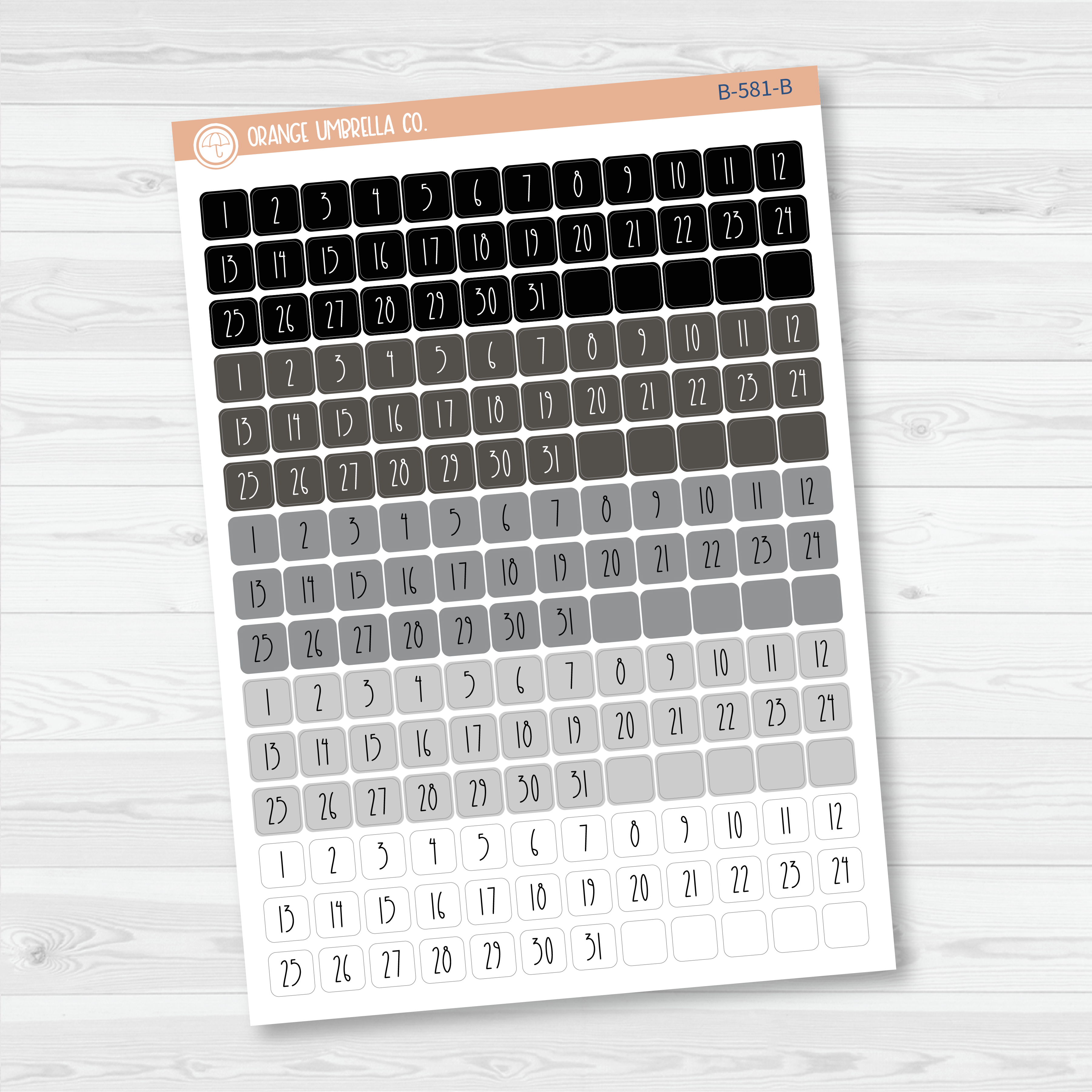 CLEARANCE | Date Dots - 5 Months Planner Stickers | Square FC12 Print | B-581
