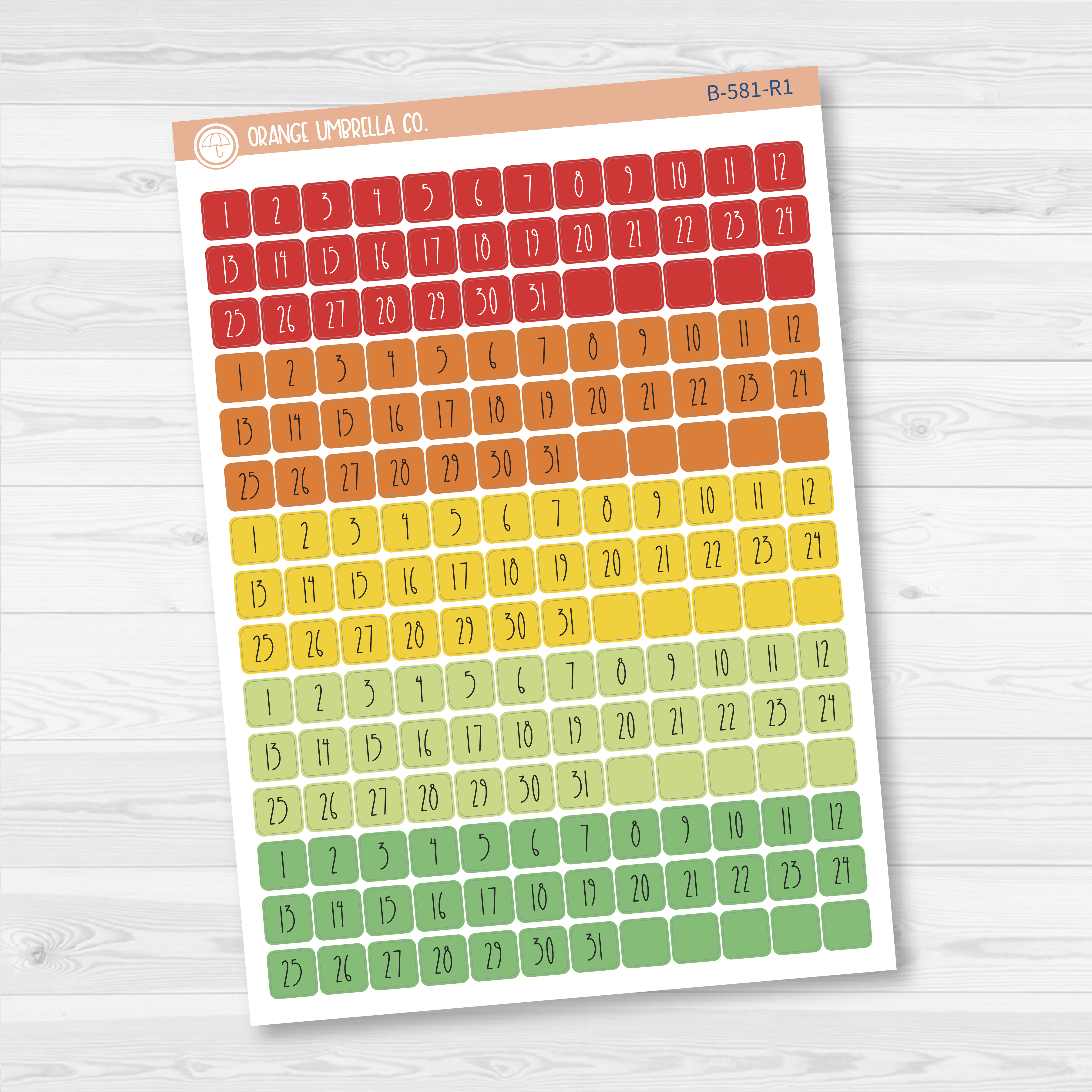 CLEARANCE | Date Dots - 5 Months Planner Stickers | Square FC12 Print | B-581