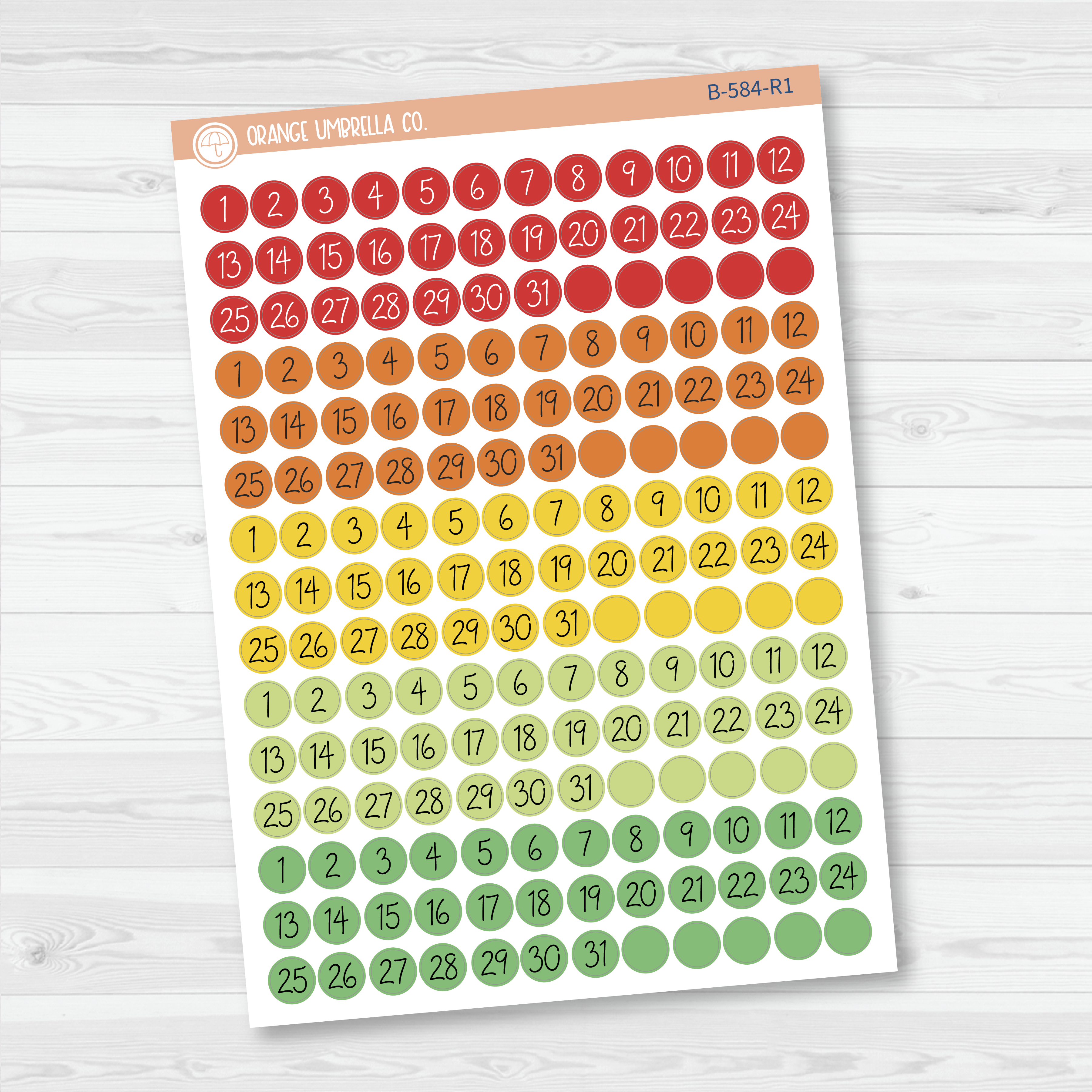 CLEARANCE | Date Dots - 5 Months Planner Stickers | Circle FC12 Script | B-584