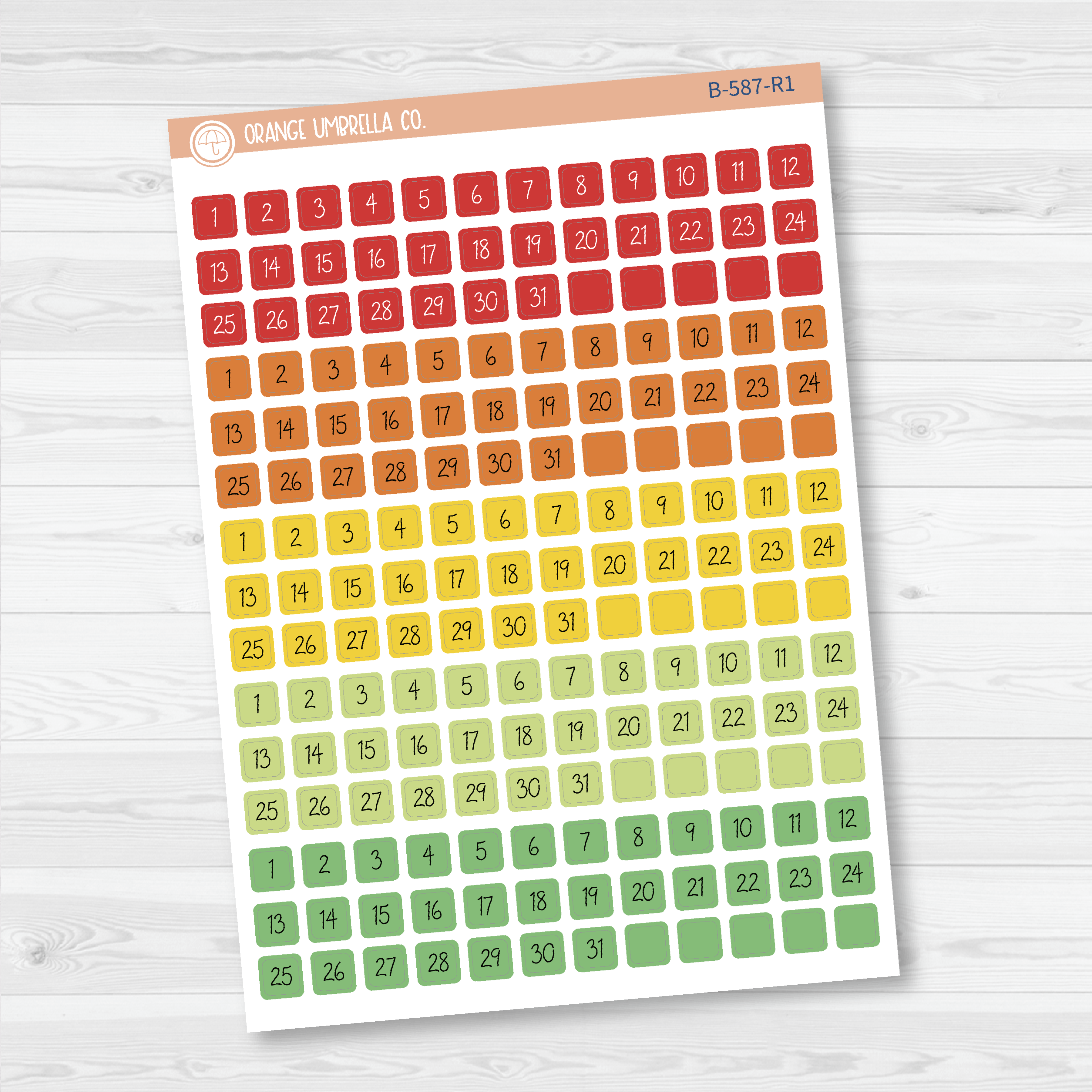 Mini Date Dots - 5 Months Planner Stickers | Square FC12 Script | B-587