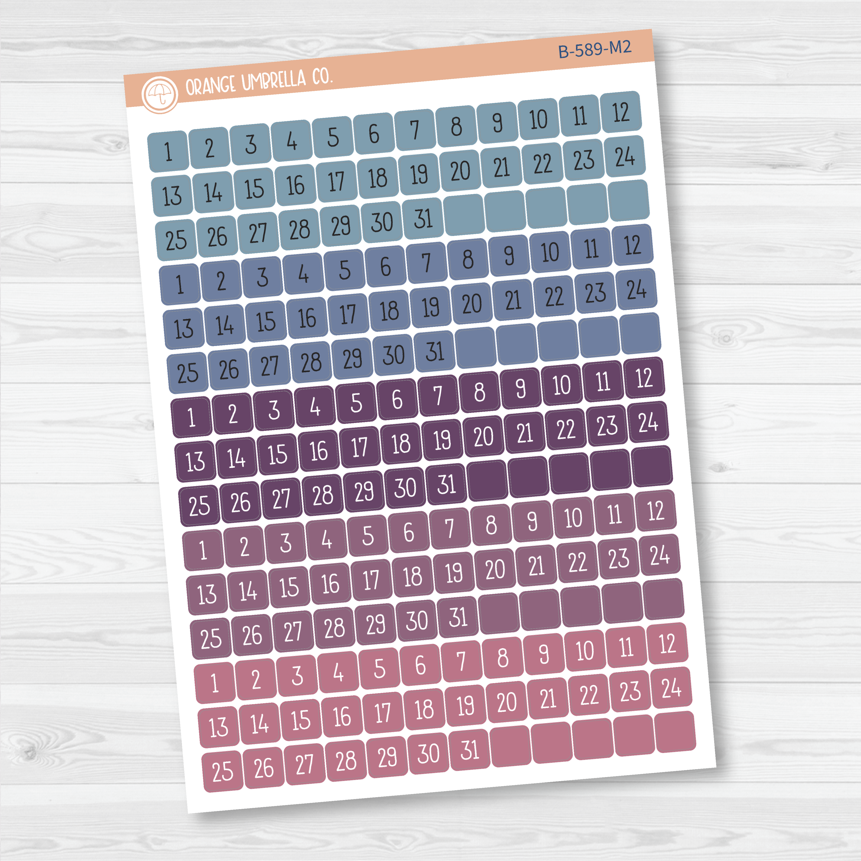 CLEARANCE | Date Dots - 5 Months Planner Stickers | Square F16 Print | B-589