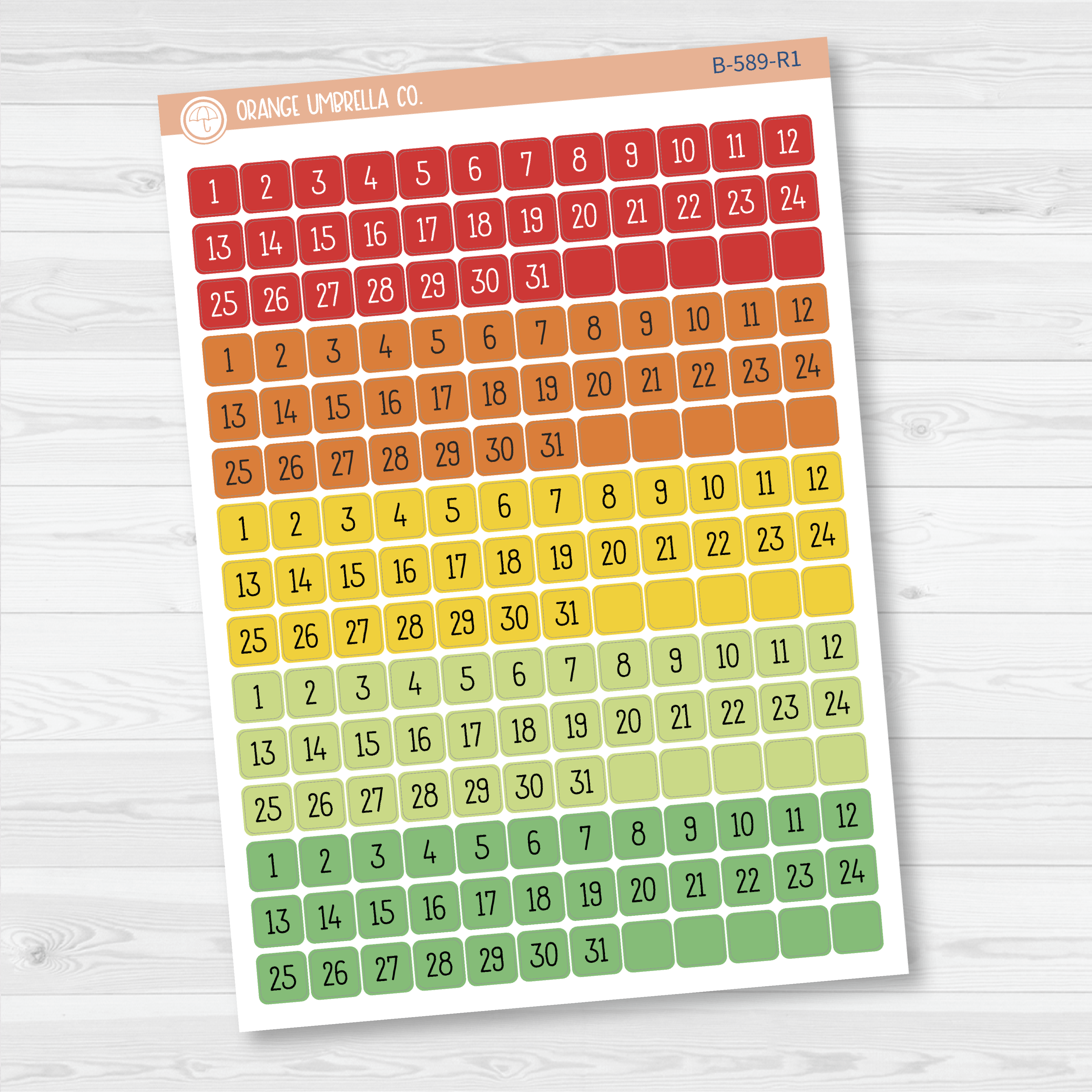 CLEARANCE | Date Dots - 5 Months Planner Stickers | Square F16 Print | B-589