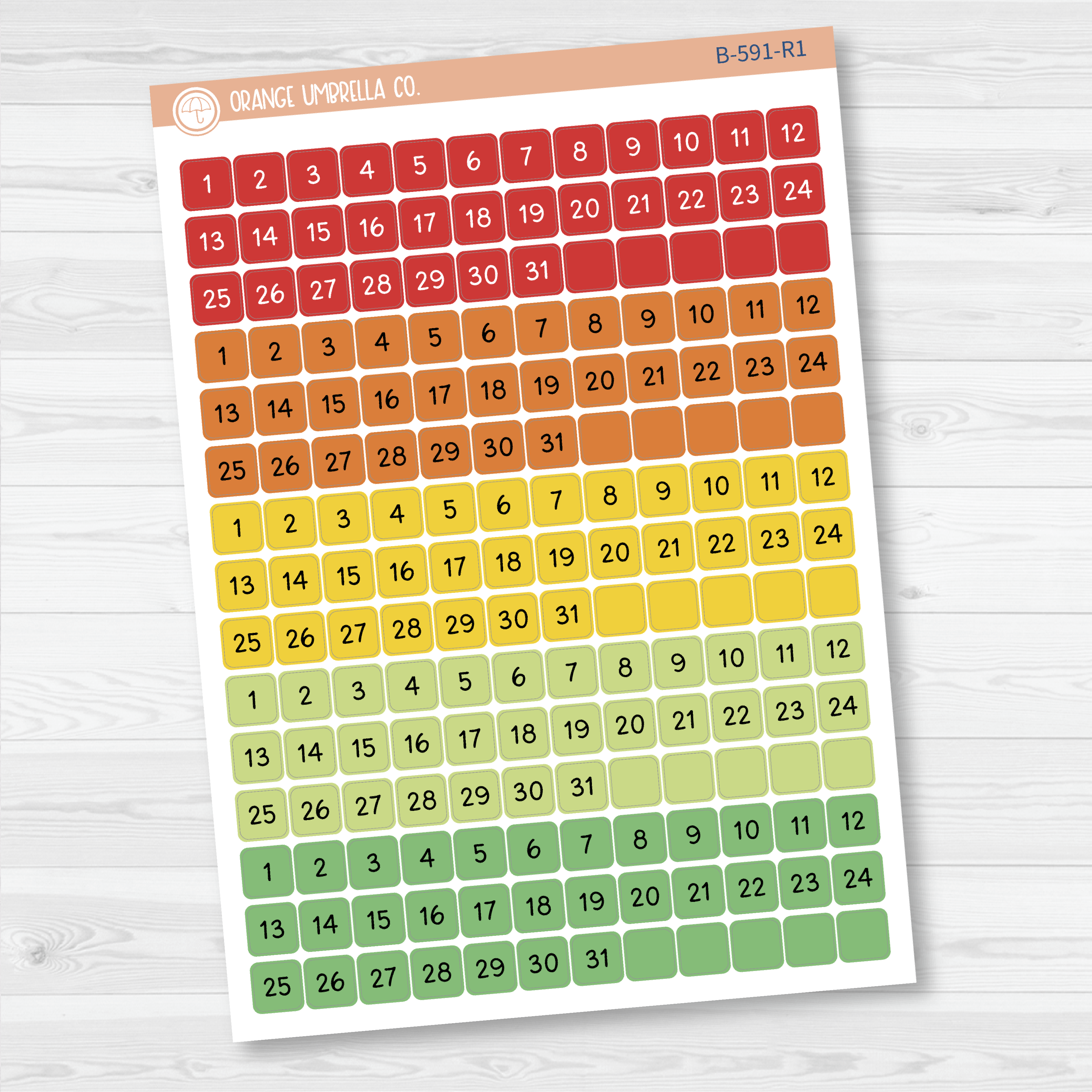 Date Dots - 5 Months Planner Stickers | Square F16 Script | B-591