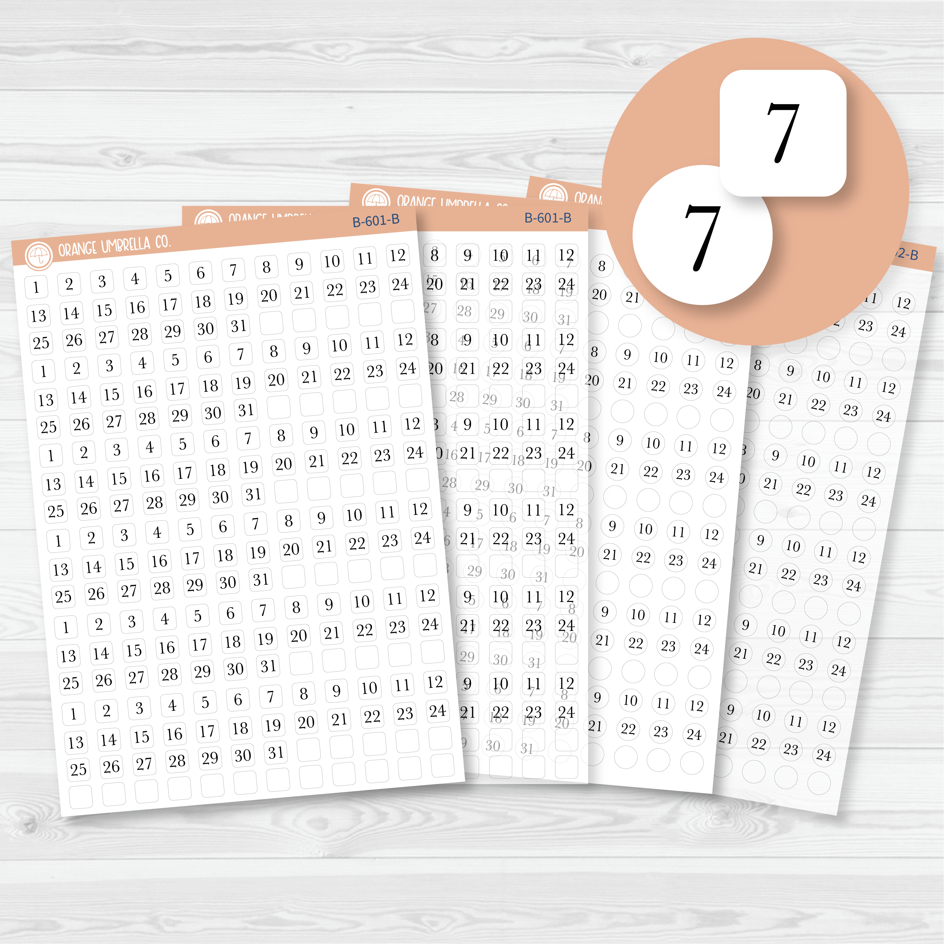 6 Months of Mini Date Dot Covers Planner Stickers | B-601-B-602