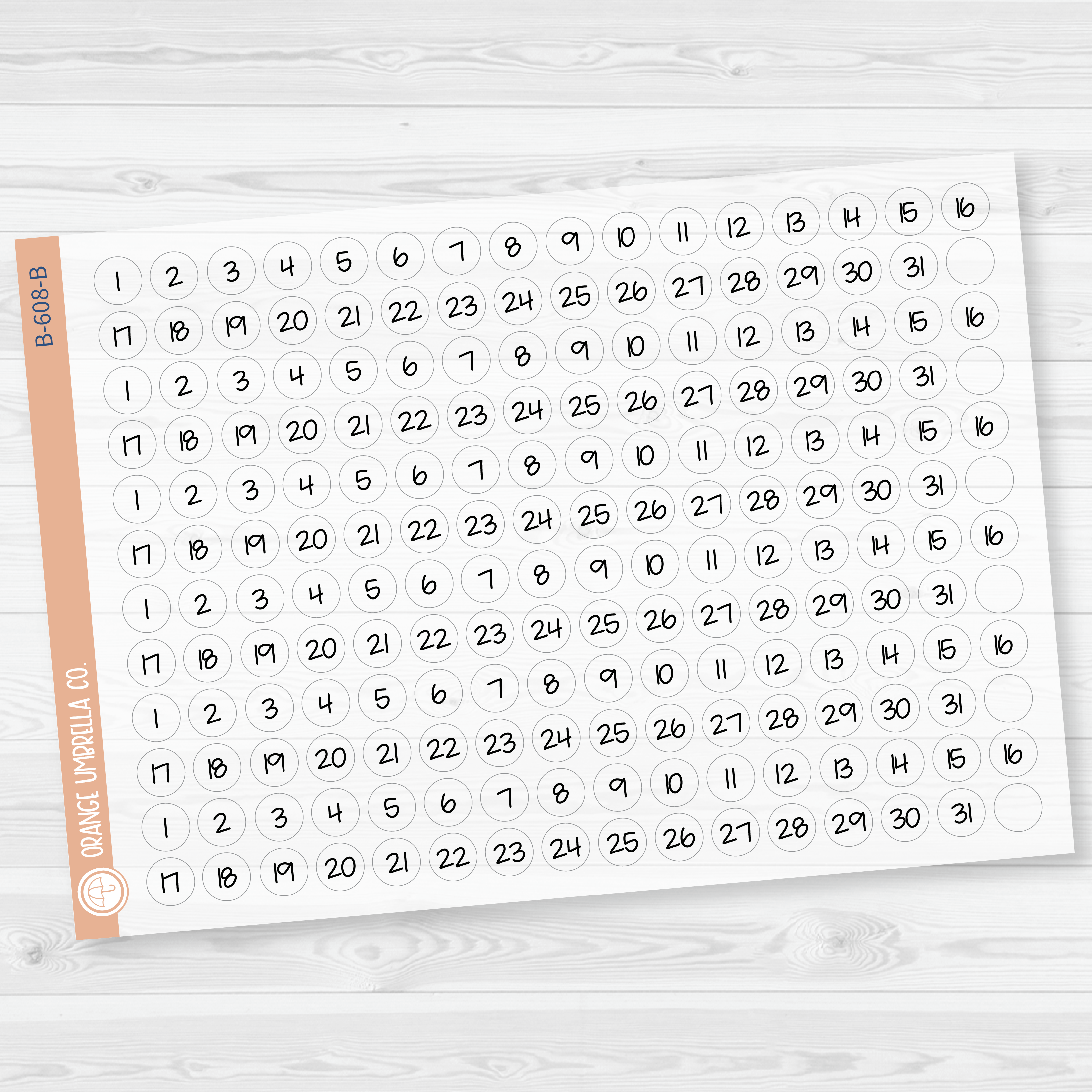 CLEARANCE | 6 Months of Date Dot Covers Planner Stickers | FJP | B-607-B-608