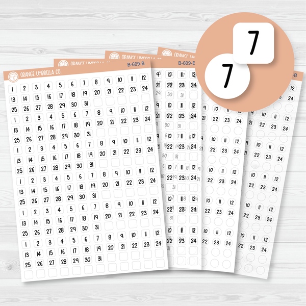 6 Months of Mini Date Dot Covers Planner Stickers | FSP | B-609-B-610