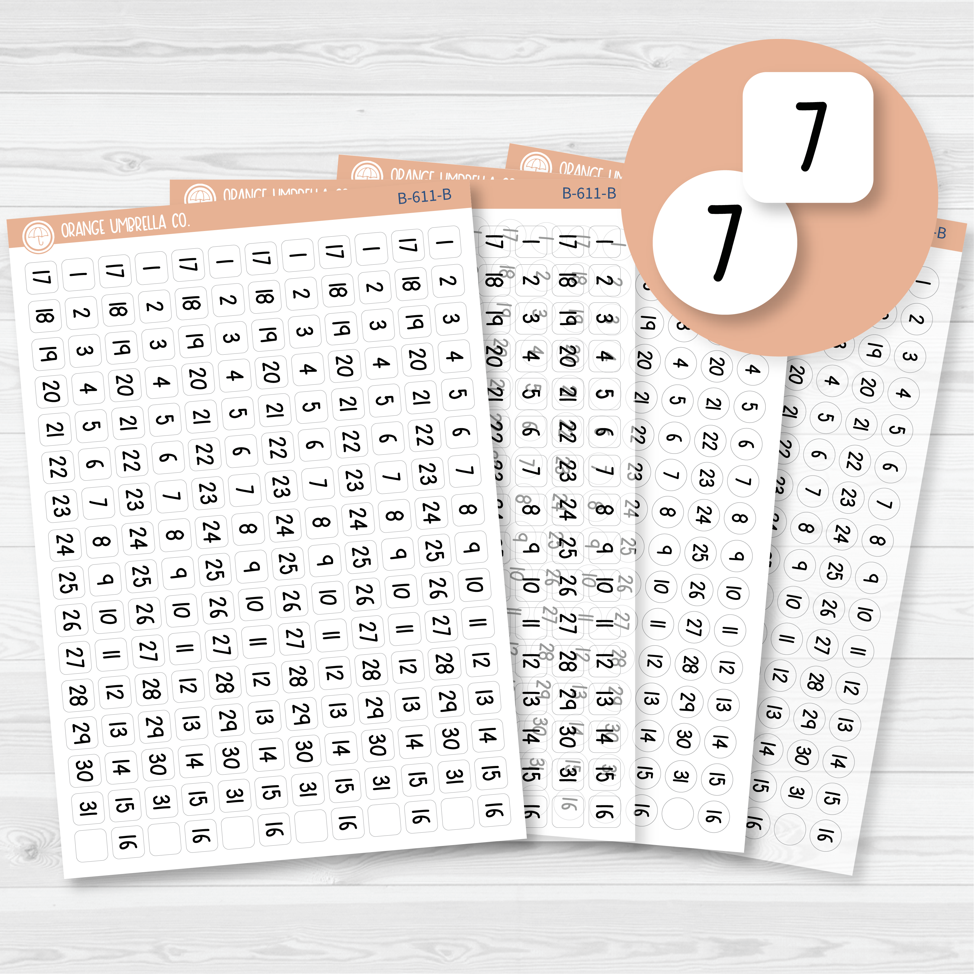 CLEARANCE | 6 Months of Date Dot Covers Planner Stickers | FSP | B-611-B-612