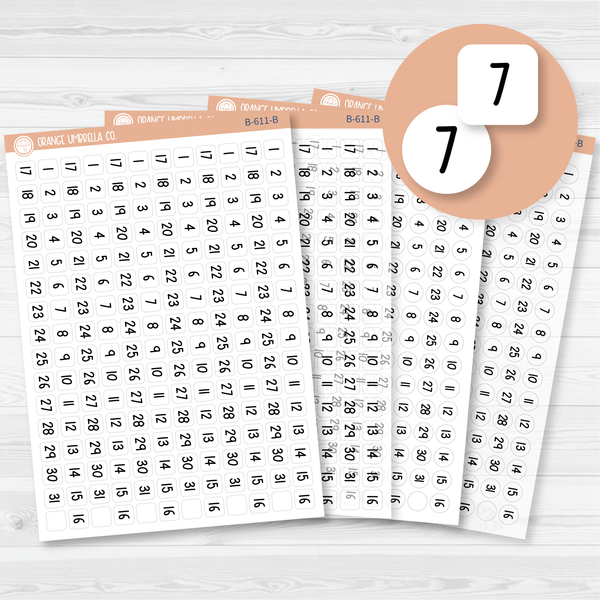 6 Months of Date Dot Covers Planner Stickers | FSP | B-611-B-612