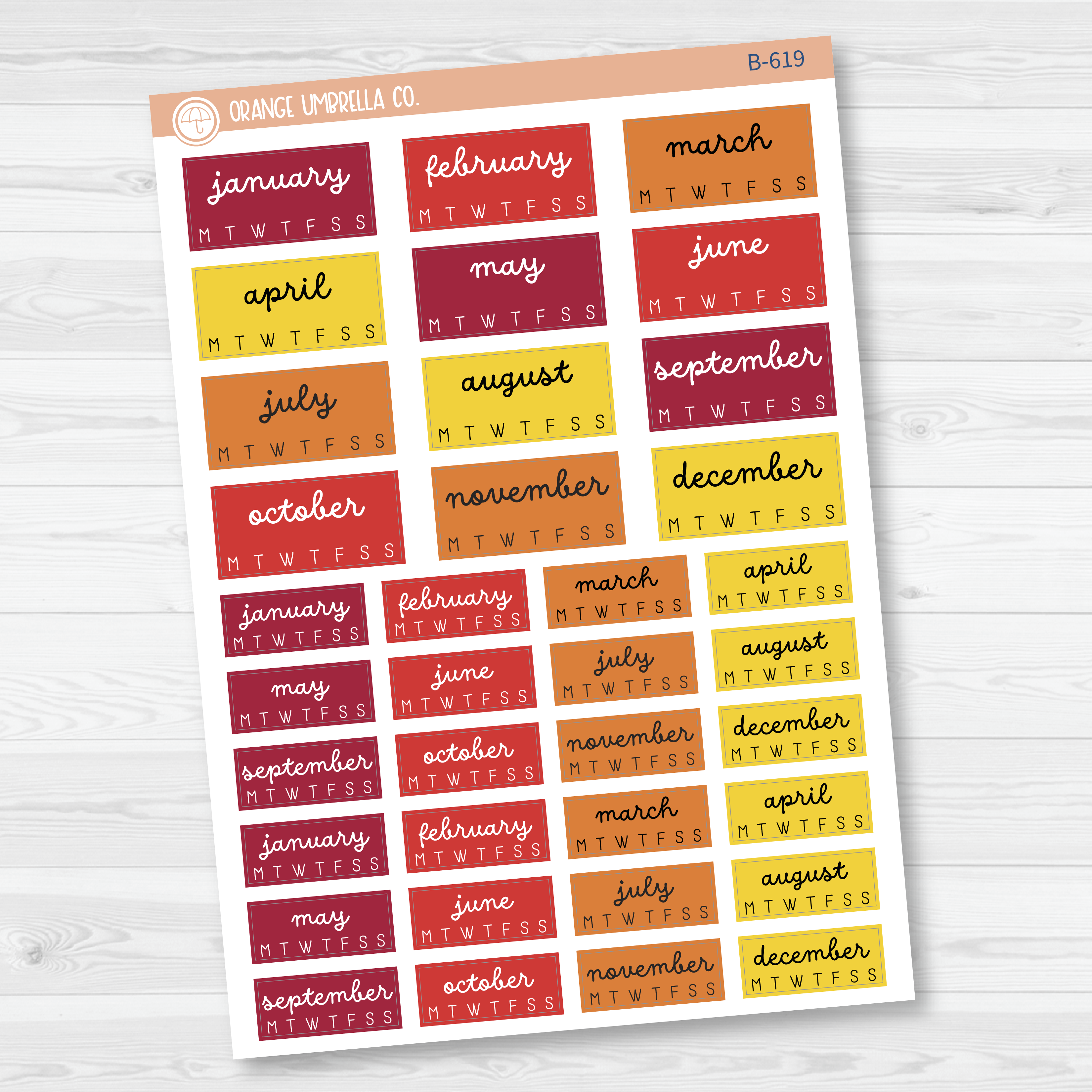 CLEARANCE | A5 Year at a Glance - Hobonichi Cousin | F16 Brights | B-618-B-621
