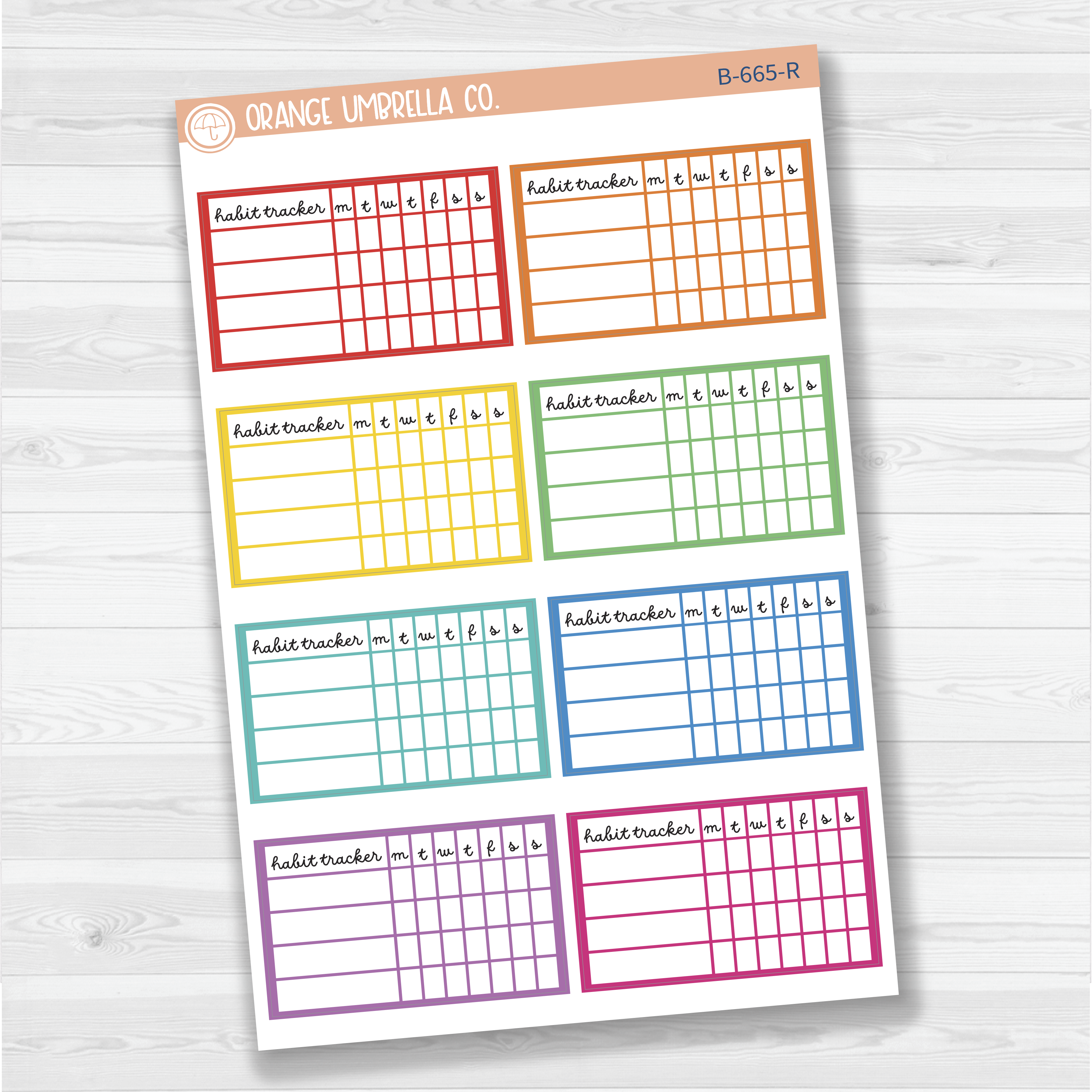 Habit Tracker - 4 Slots Planner Stickers | F16script | B-665