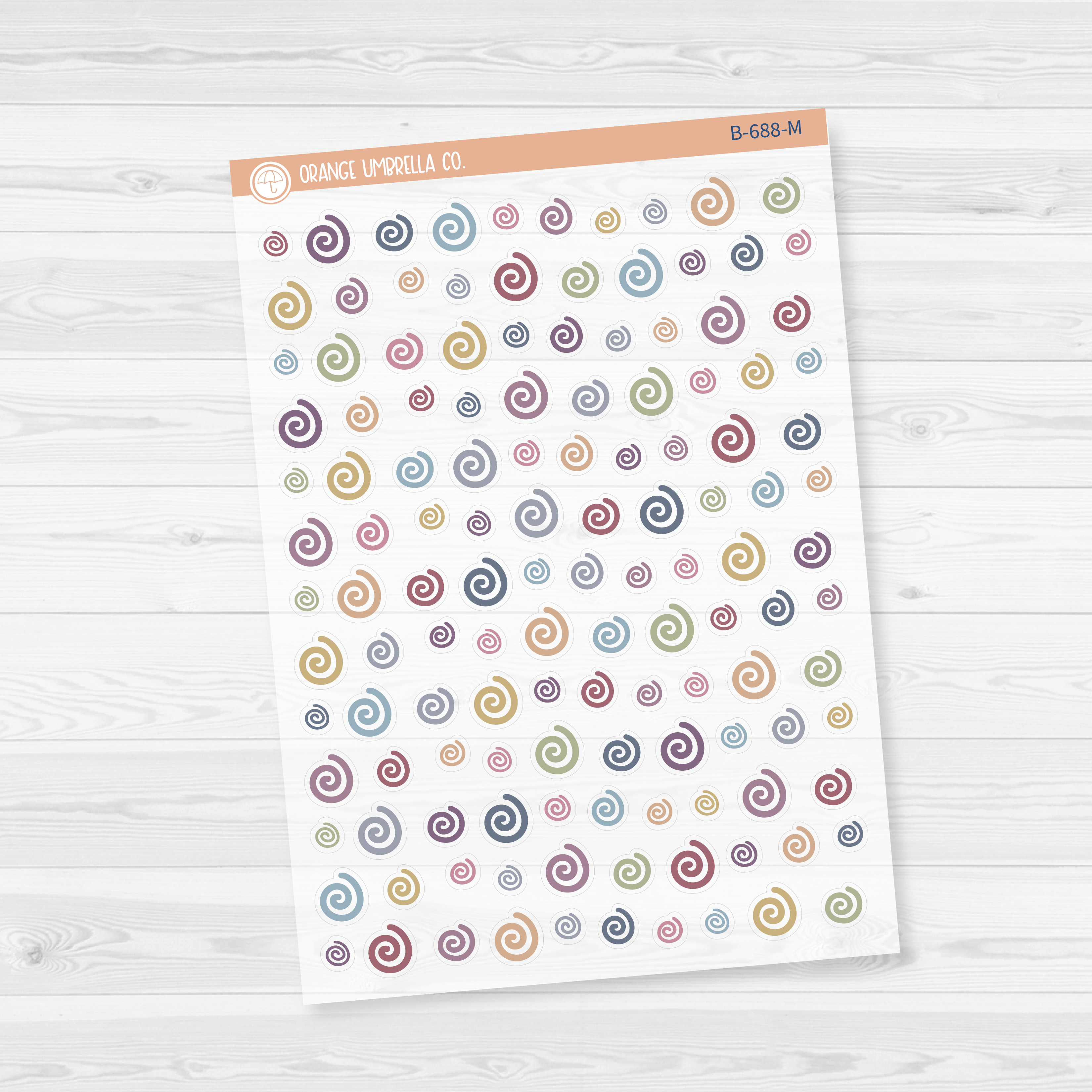 Swirls Icon Planner Stickers | Clear Matte | B-688-CM