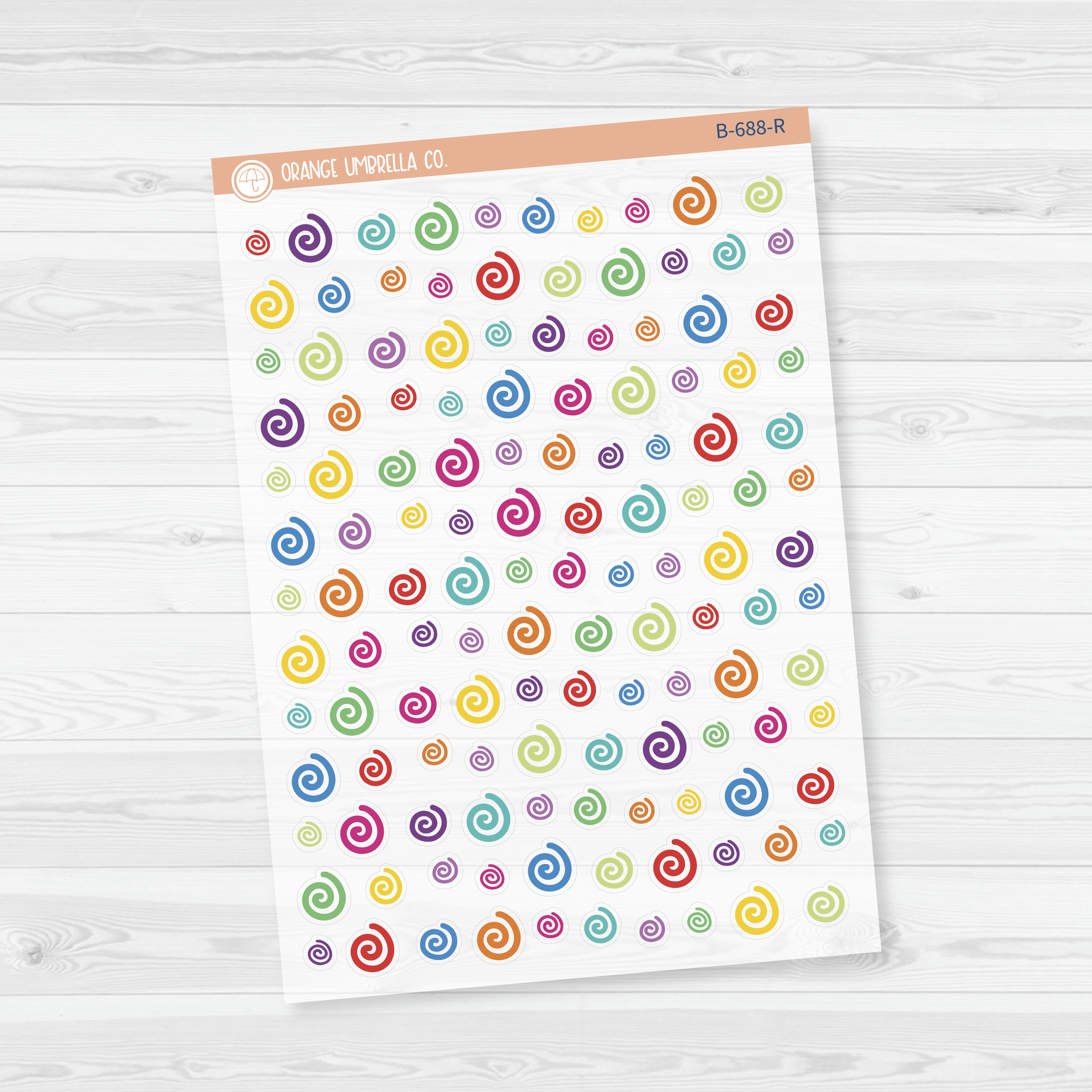 Swirls Icon Planner Stickers | Clear Matte | B-688-CM