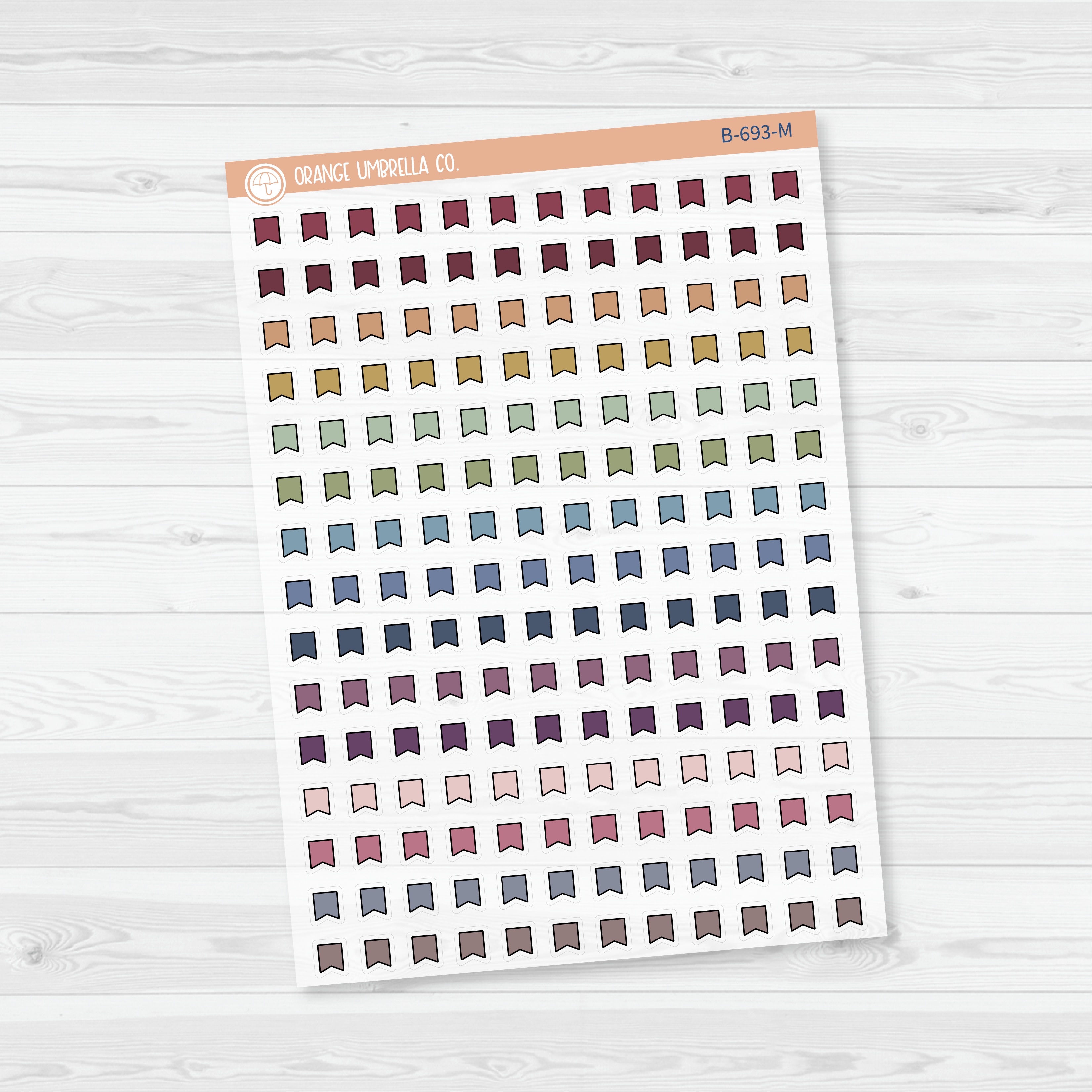 CLEARANCE | Tiny Flag Planner Stickers from Kits | Clear Matte | B-693-CM