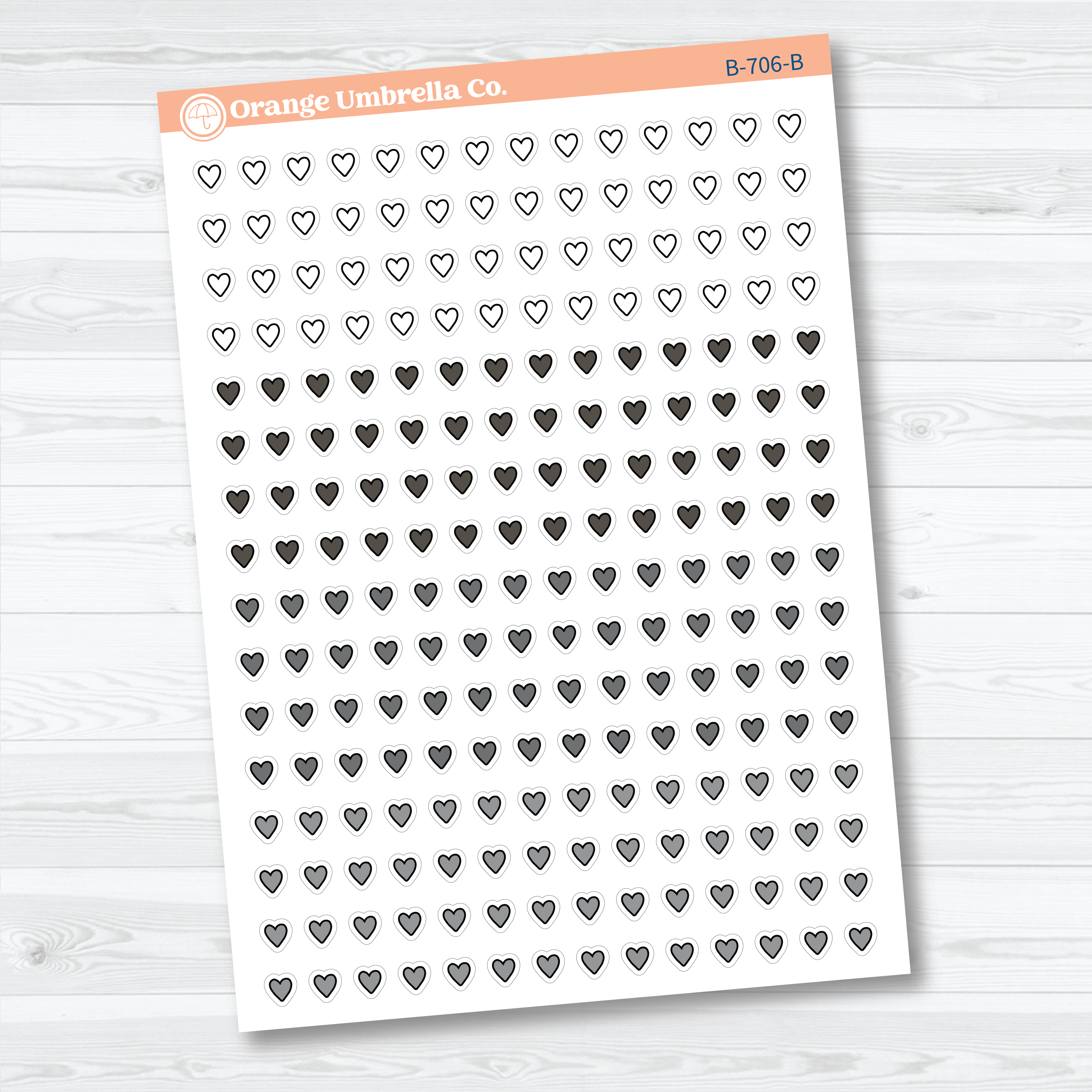 Tiny Micro Heart Planner Stickers | Functional & Decorative Icon Stickers | B-706