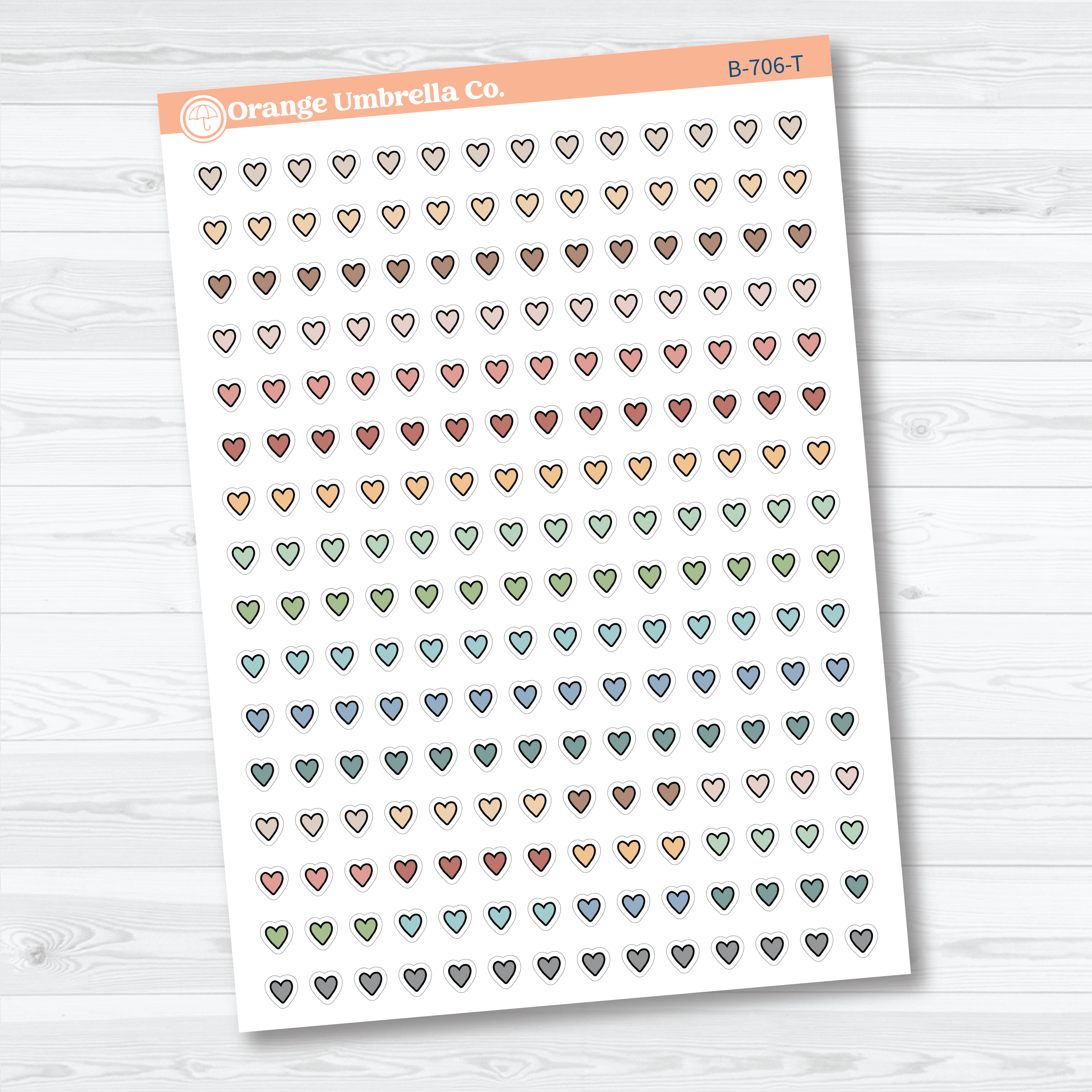 Tiny Micro Heart Planner Stickers | Functional & Decorative Icon Stickers | B-706
