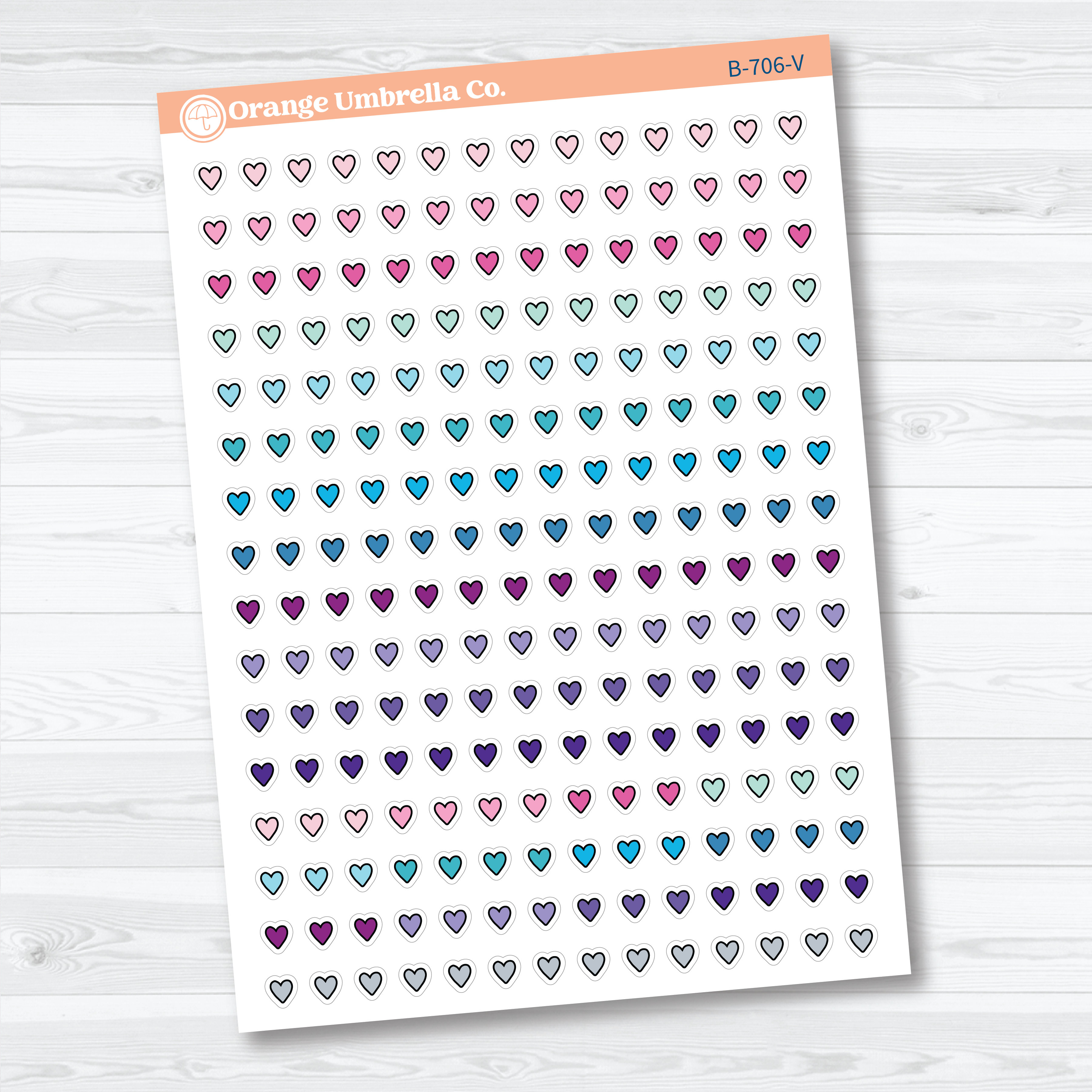 Tiny Micro Heart Planner Stickers | Functional & Decorative Icon Stickers | B-706