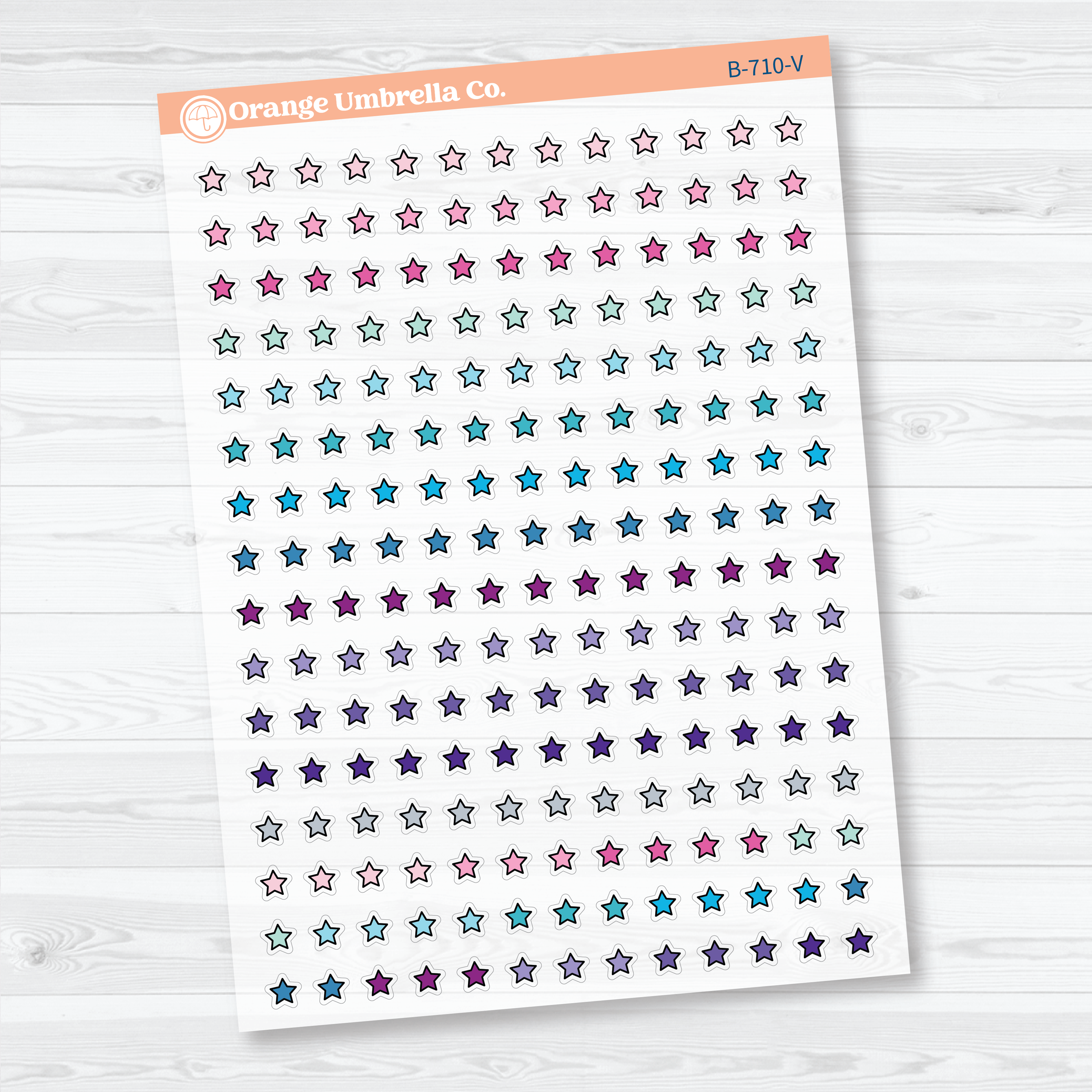 Tiny Star Icon Clear Matte Planner Stickers | Micro Functional Planner Stickers | B-710-CM