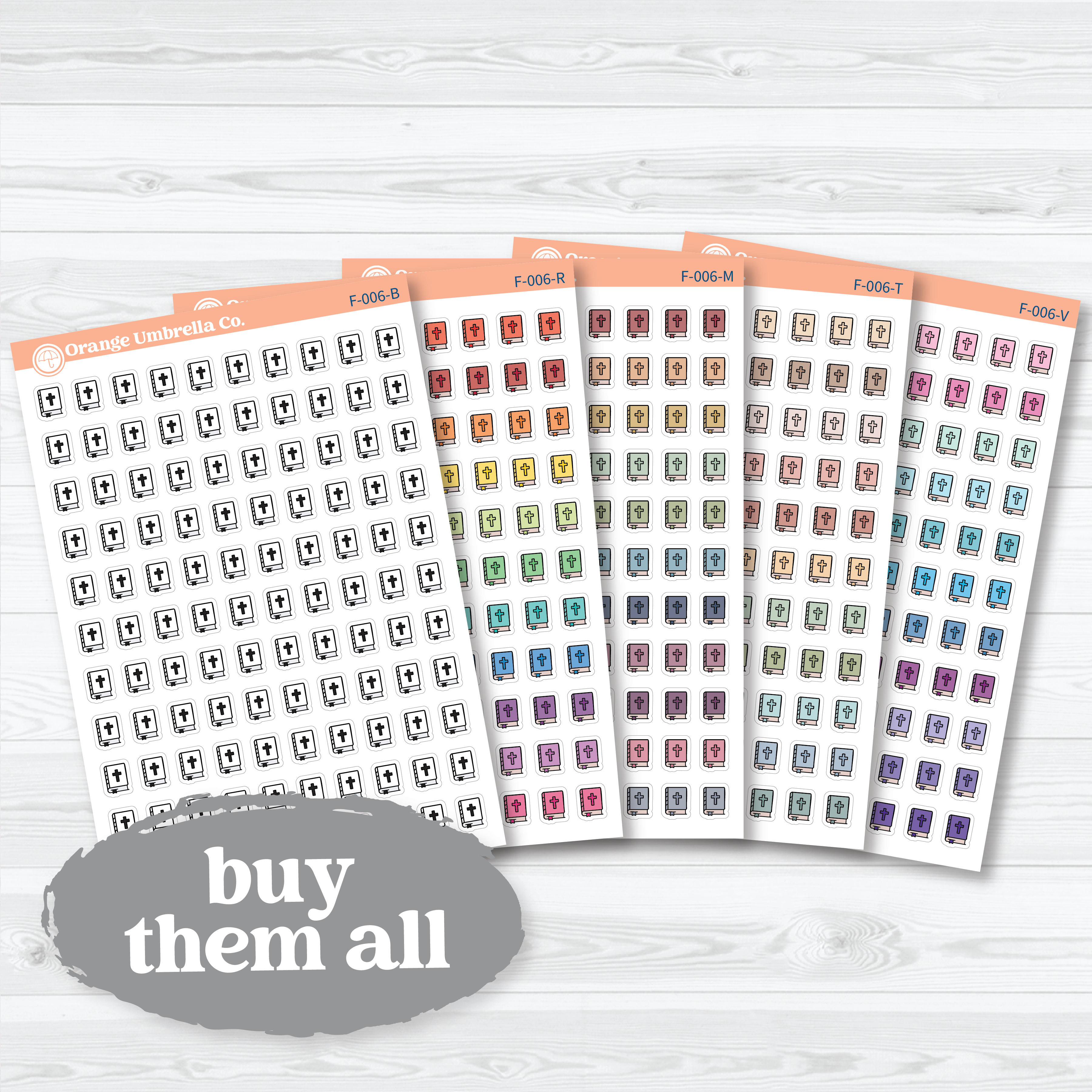 Bible Study & Church Icons | Planner Stickers | F-006
