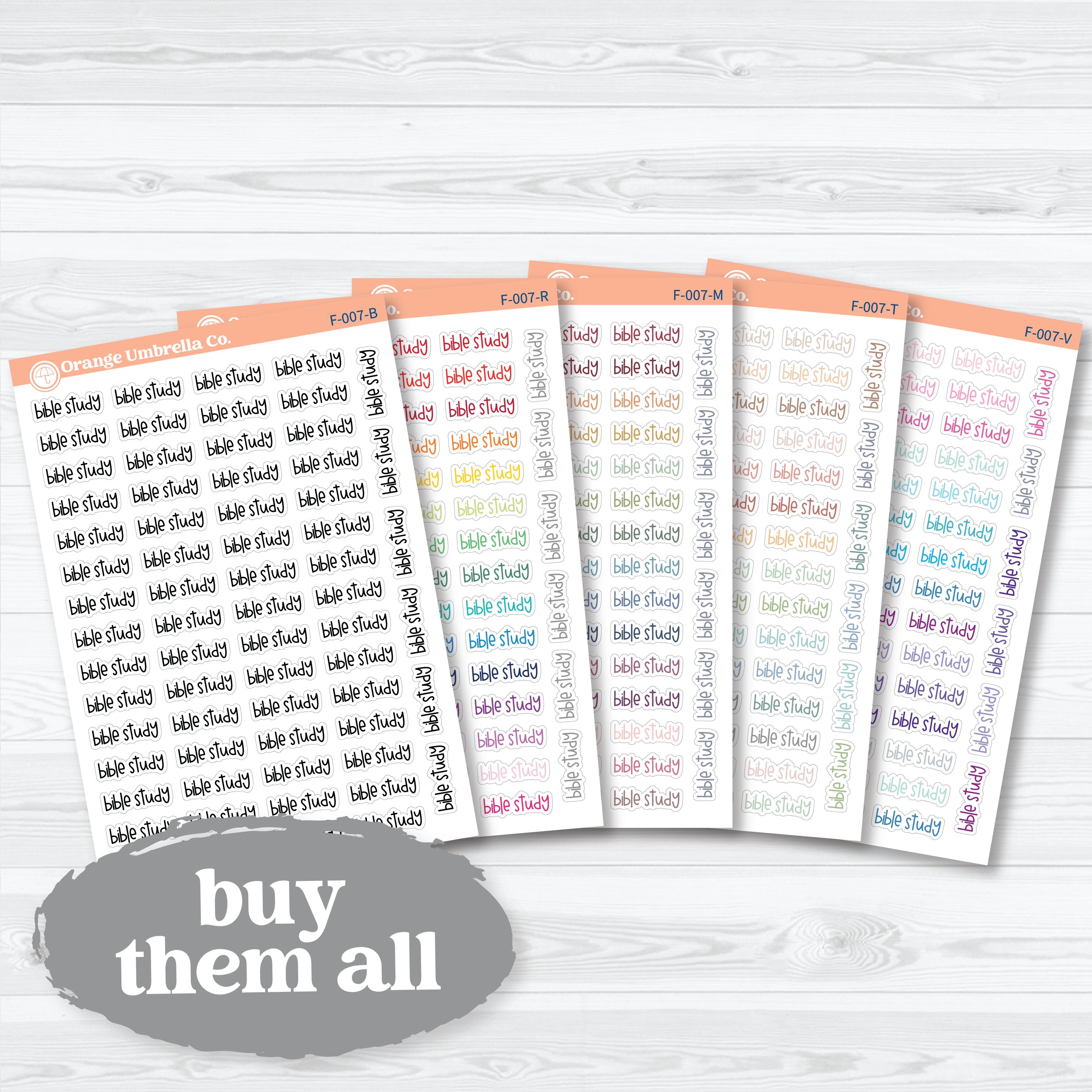 Bible Study Script Stickers | Faith Based Planner & Bible Journaling Stickers | F21 | F-007
