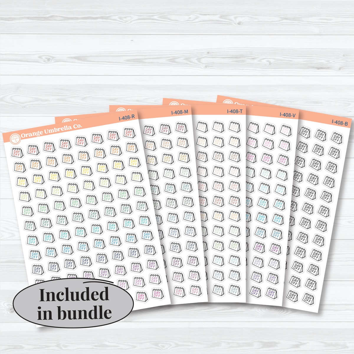 Micro Day Off Icons | Work Schedule Planner Stickers | I-408