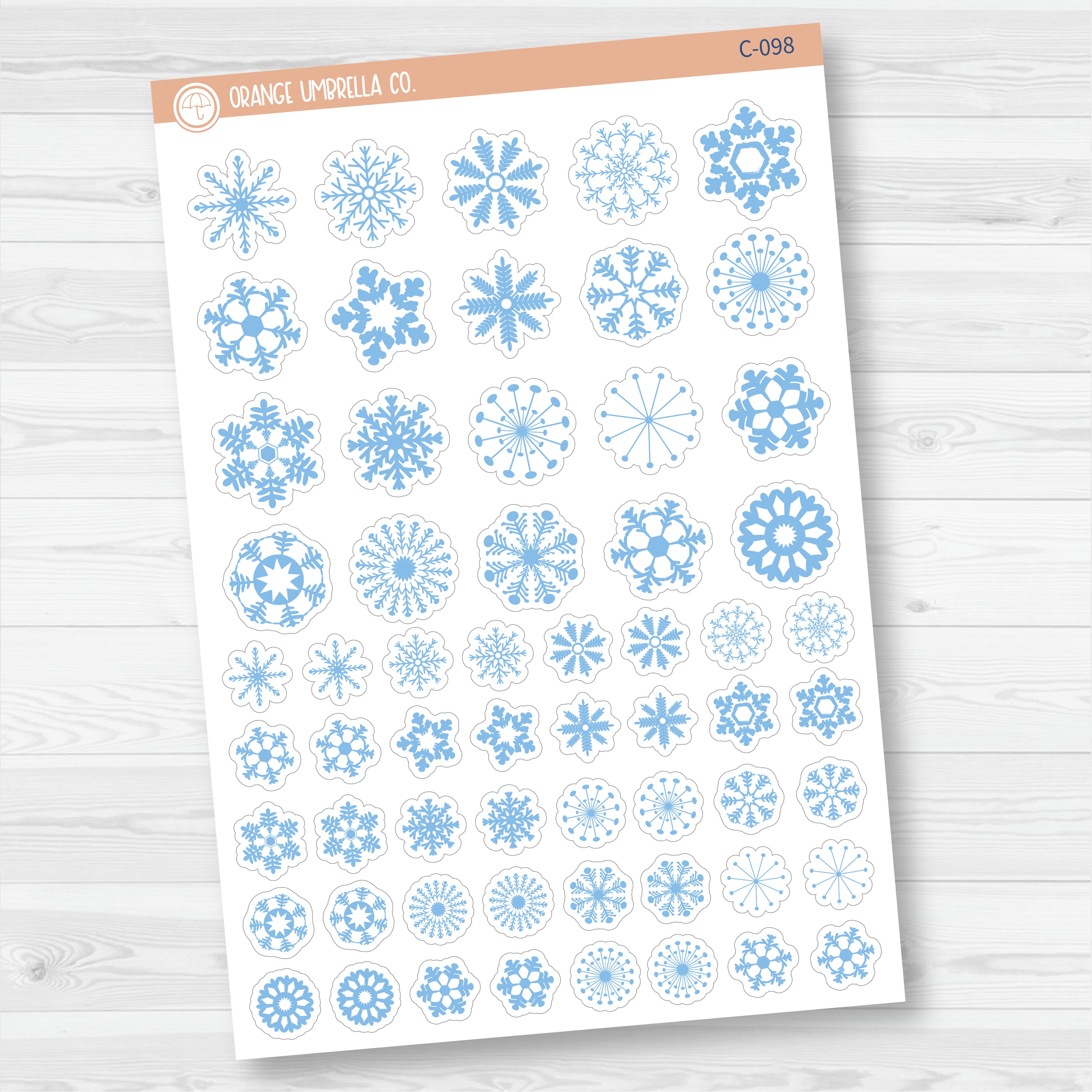 Snowflakes - Blue Icon Planner Stickers | C-098
