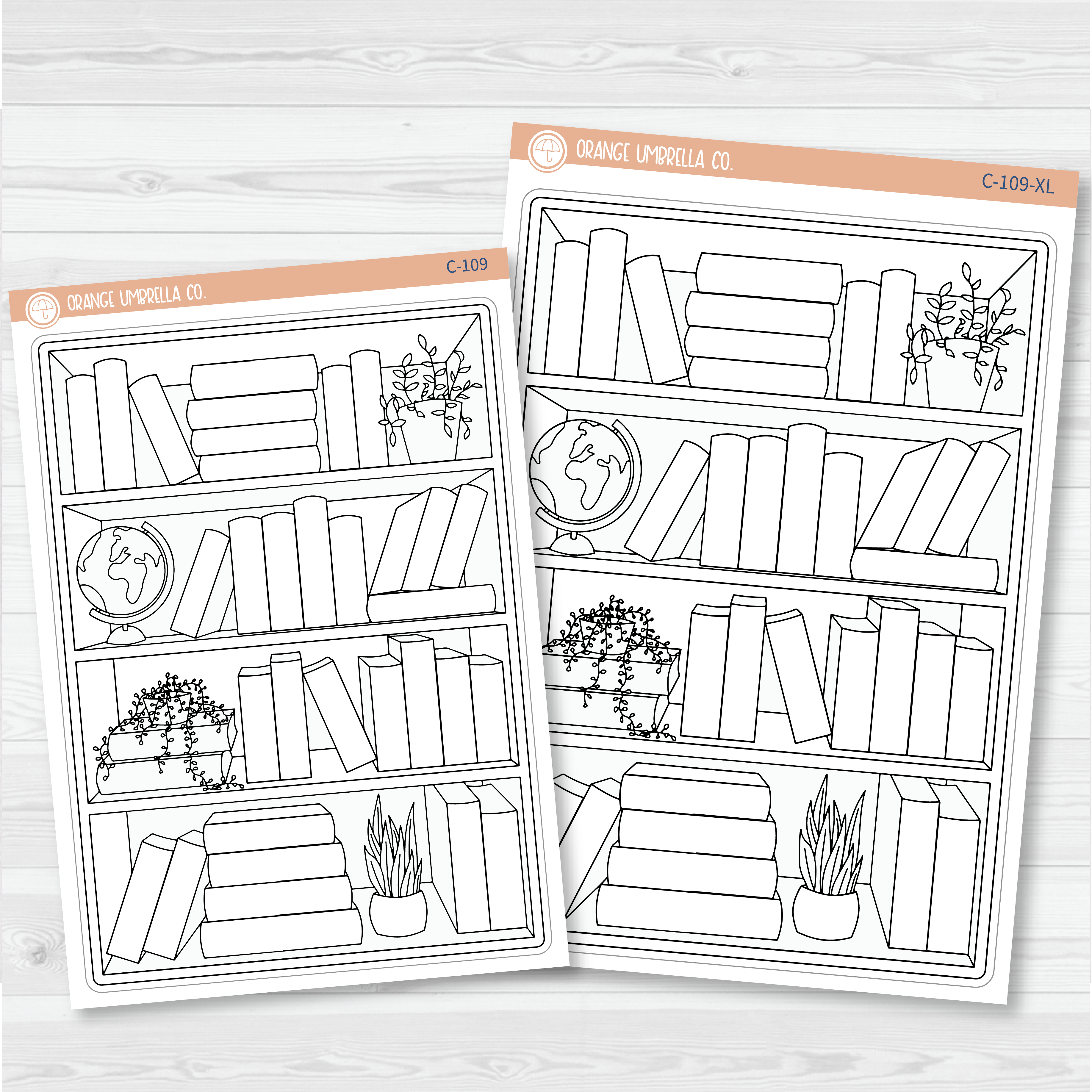 Books To Read Full Page Dashboard | A5 & 7x9 Size Deco Planner Stickers | C-109