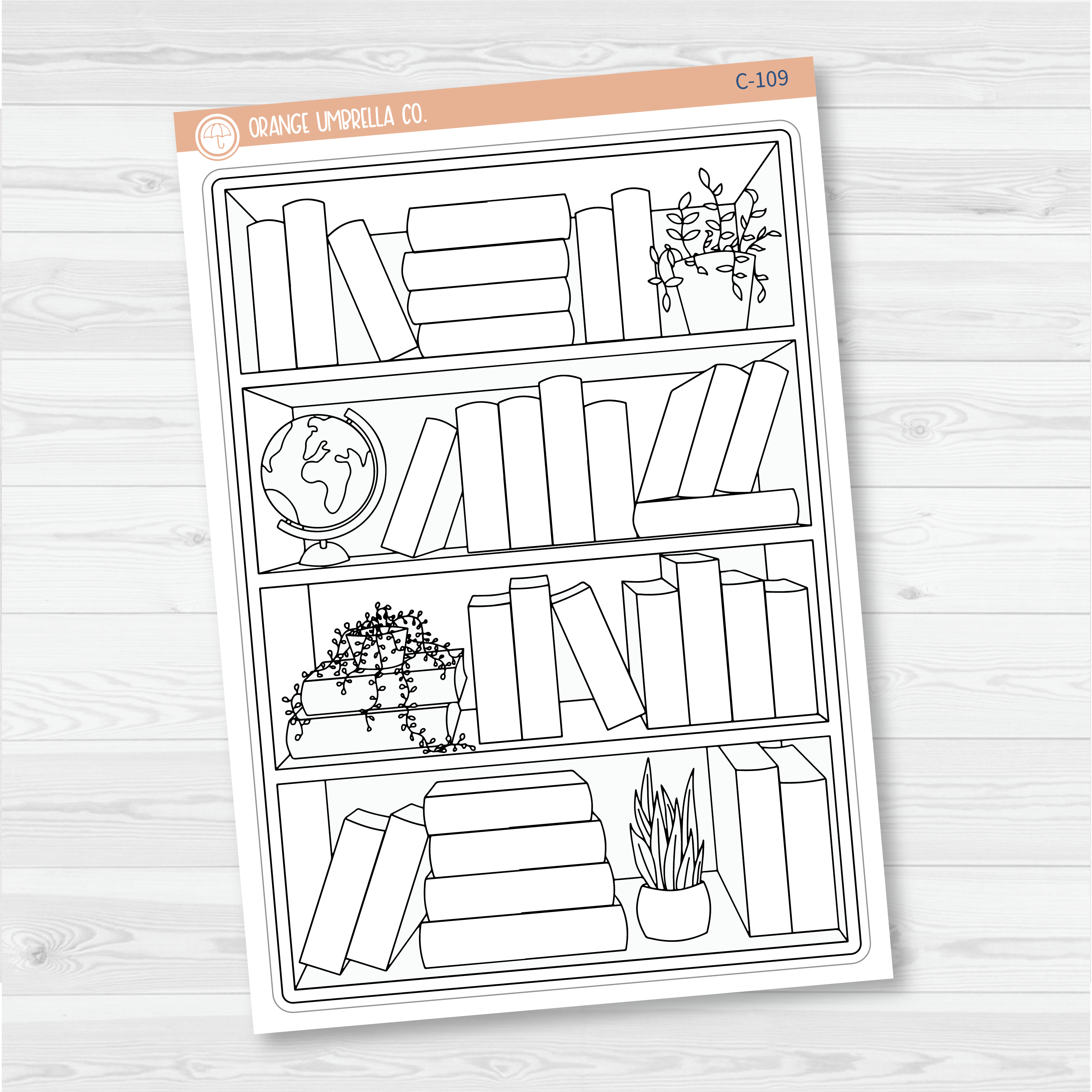 Books To Read Full Page Dashboard | A5 & 7x9 Size Deco Planner Stickers | C-109