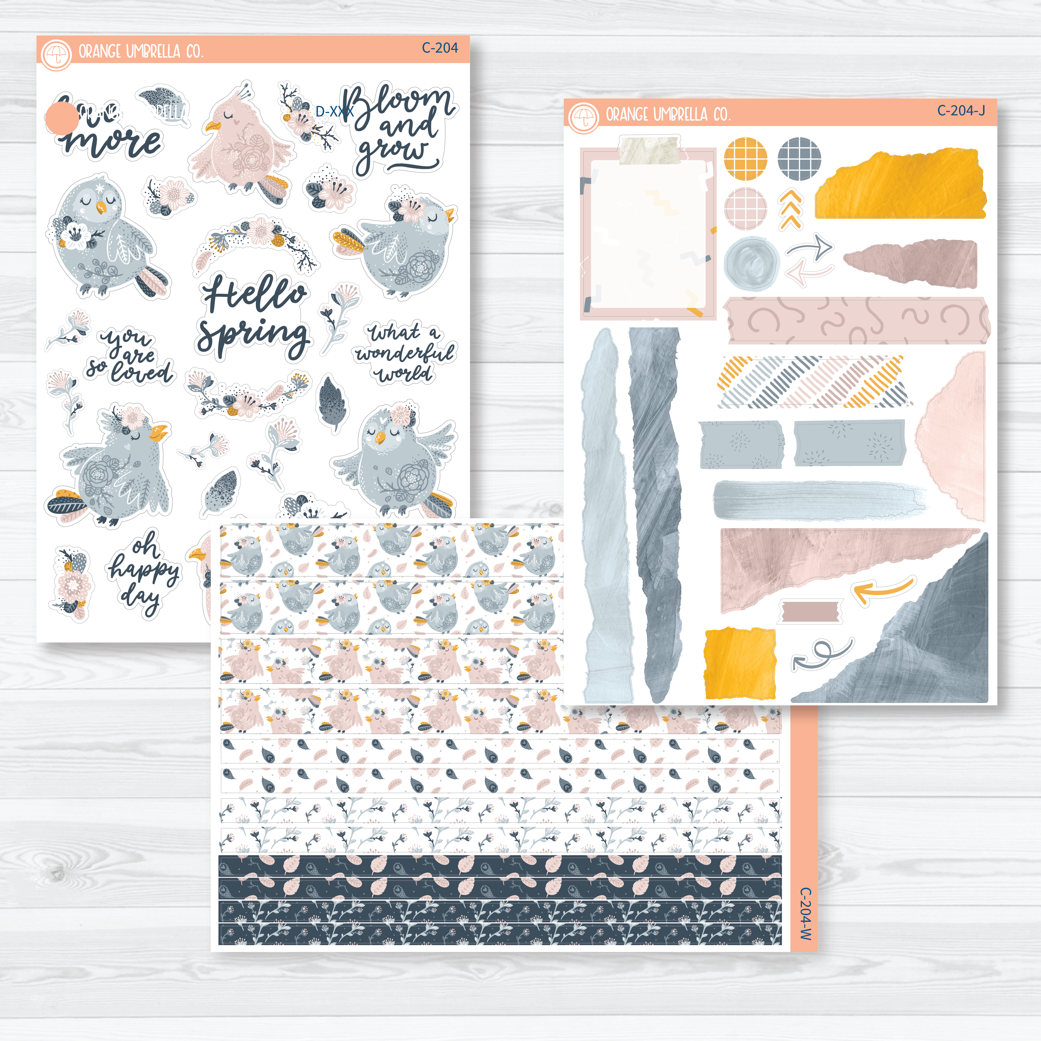 CLEARANCE | Birds & Flowers Deco Planner Stickers | C-204