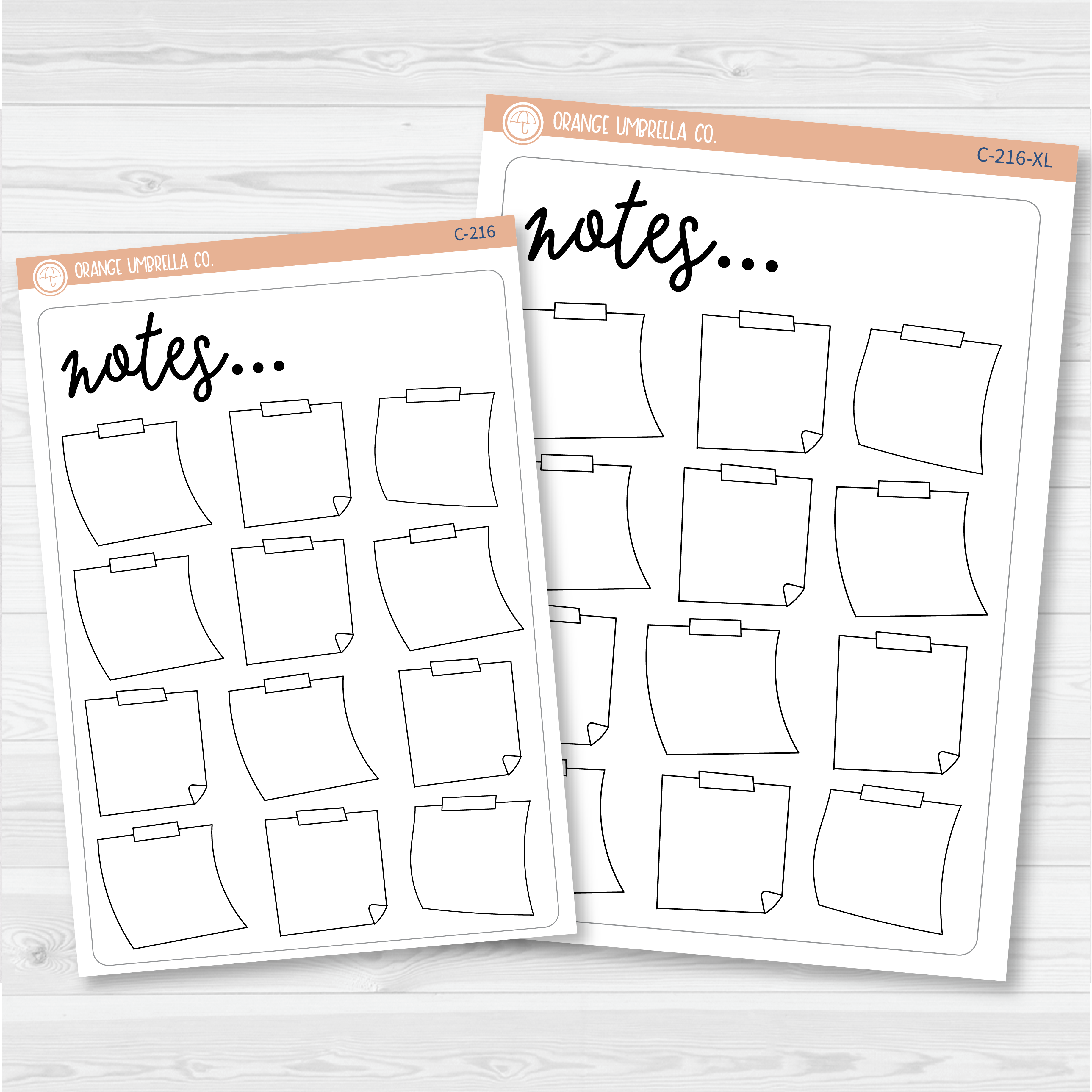 Notes Tracker Full Page Dashboard | A5 & 7x9 Size Deco Planner Stickers | C-216
