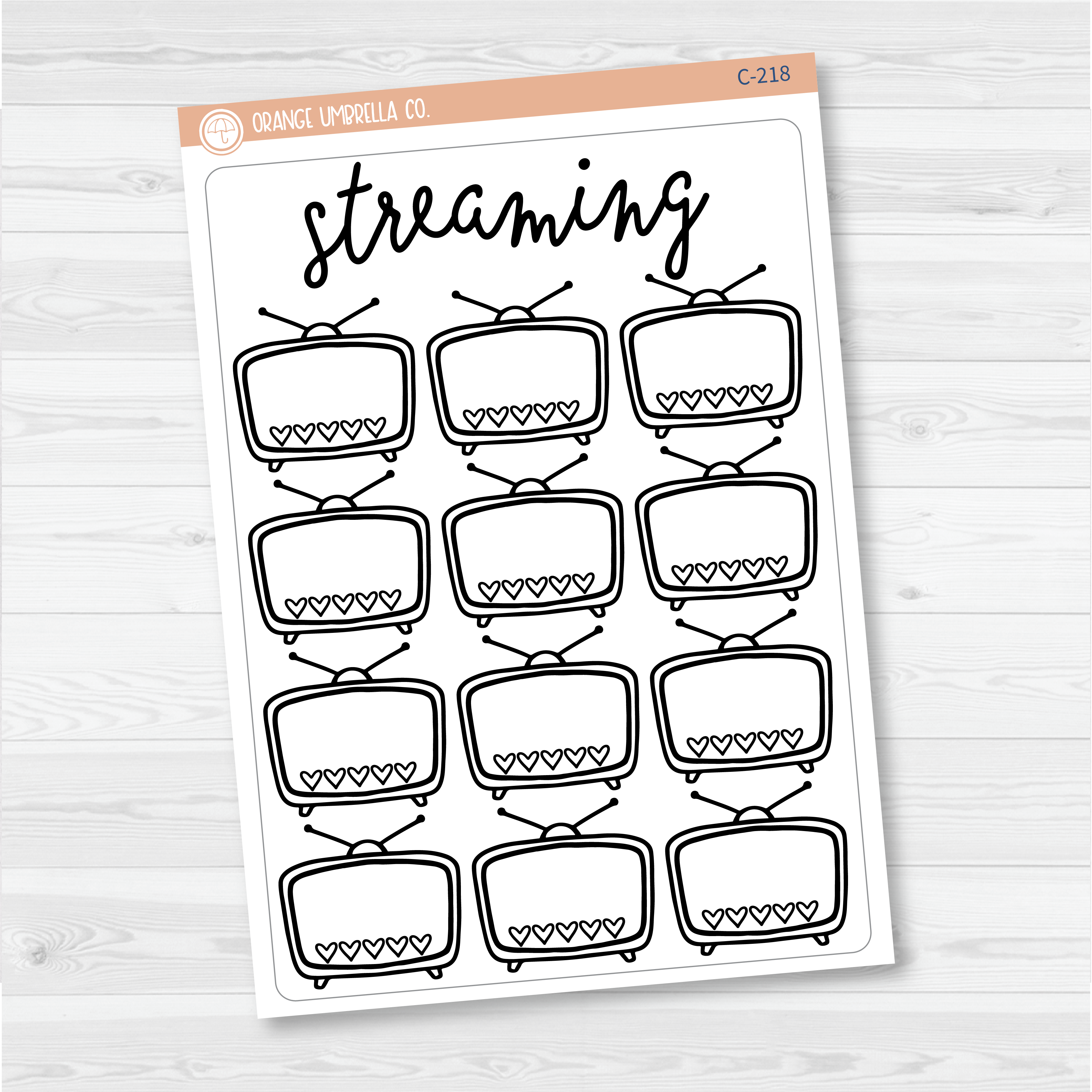 Streaming Tracker Full Page Dashboard | A5 & 7x9 Size Deco Planner Stickers | C-218