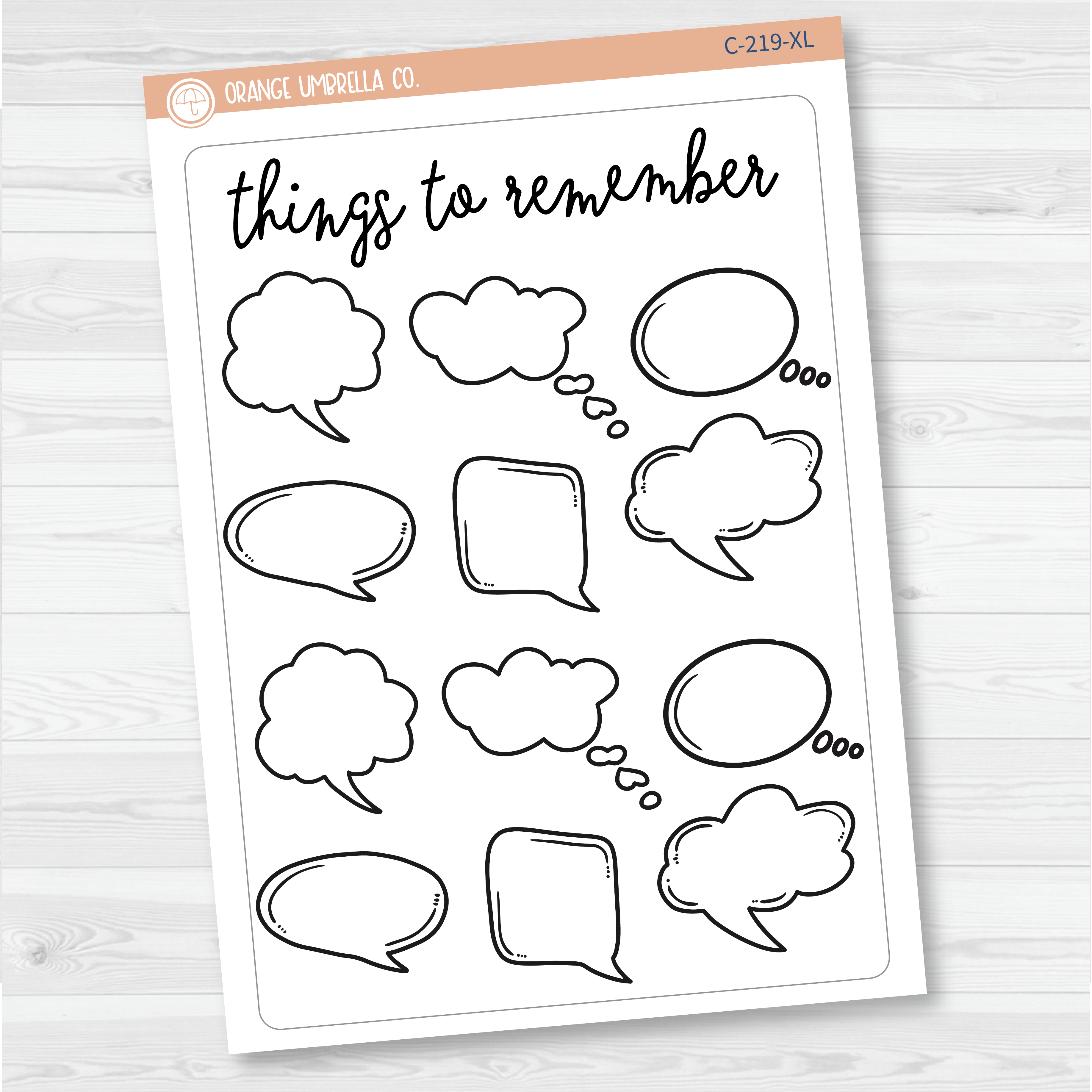 Things to Remember Tracker Full Page Dashboard | A5 & 7x9 Size Deco Planner Stickers | C-219