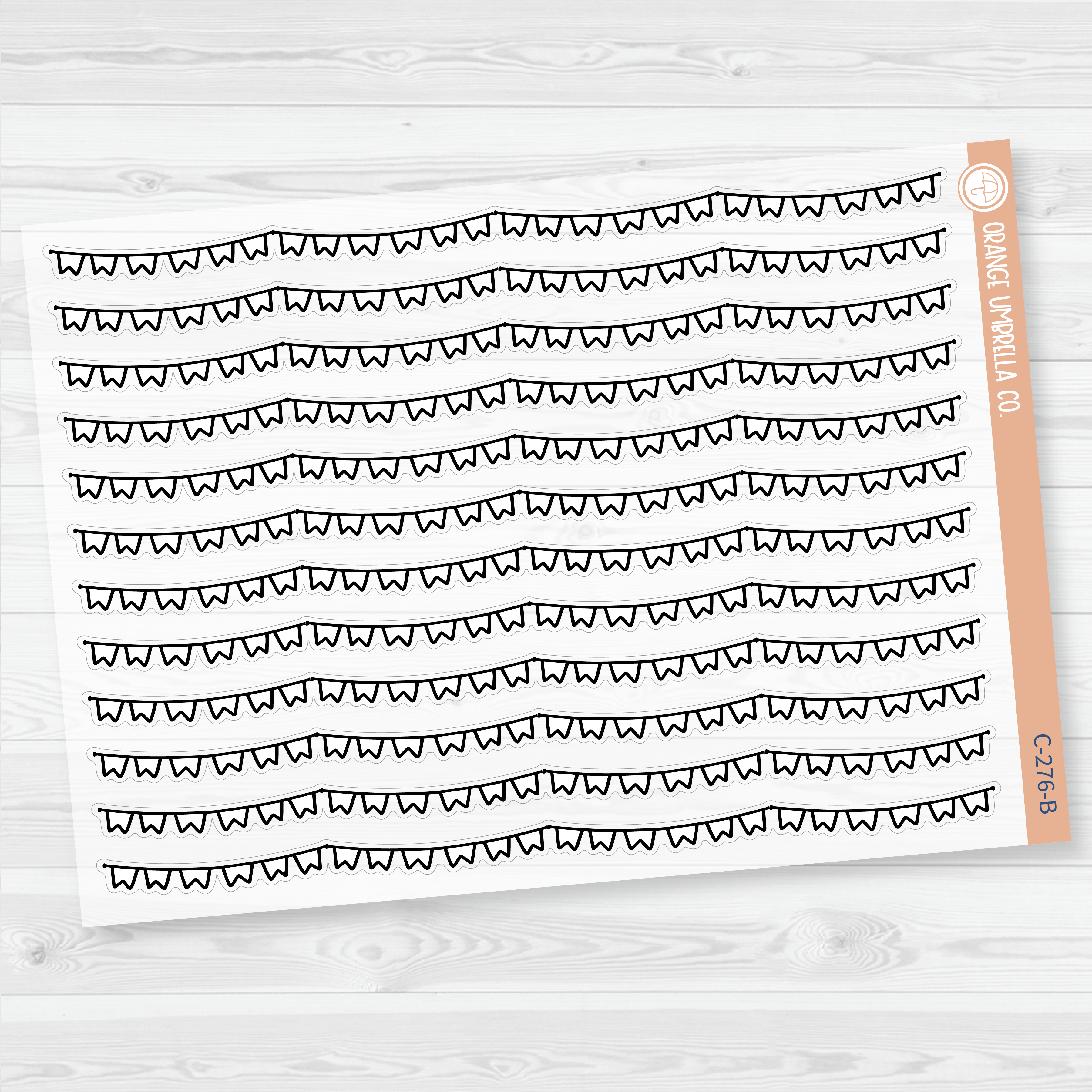 CLEARANCE | Pennant Pattern Washi Strips Planner Stickers and Labels | Clear Matte | C-276