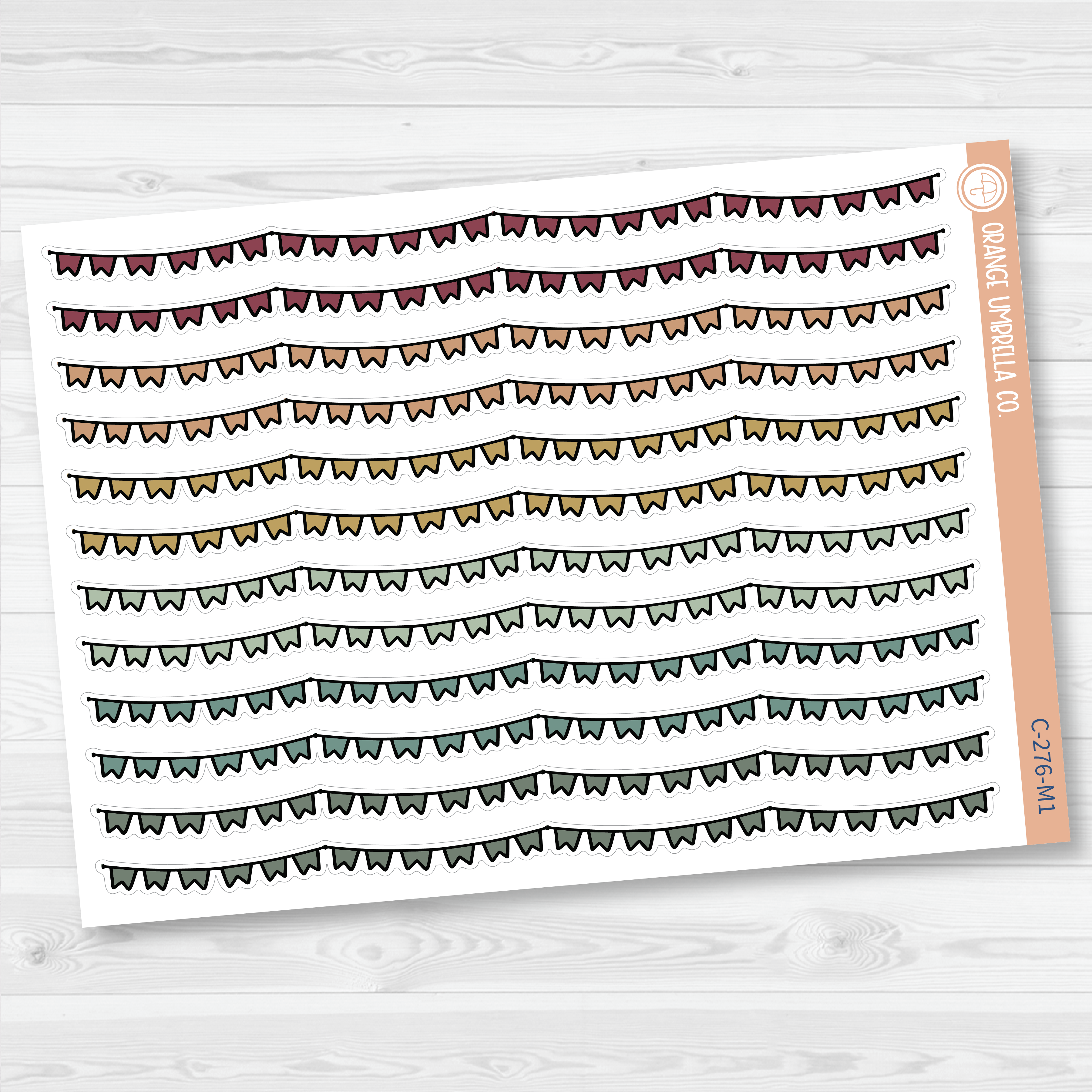 CLEARANCE | Pennant Pattern Washi Strips Planner Stickers and Labels | C-276