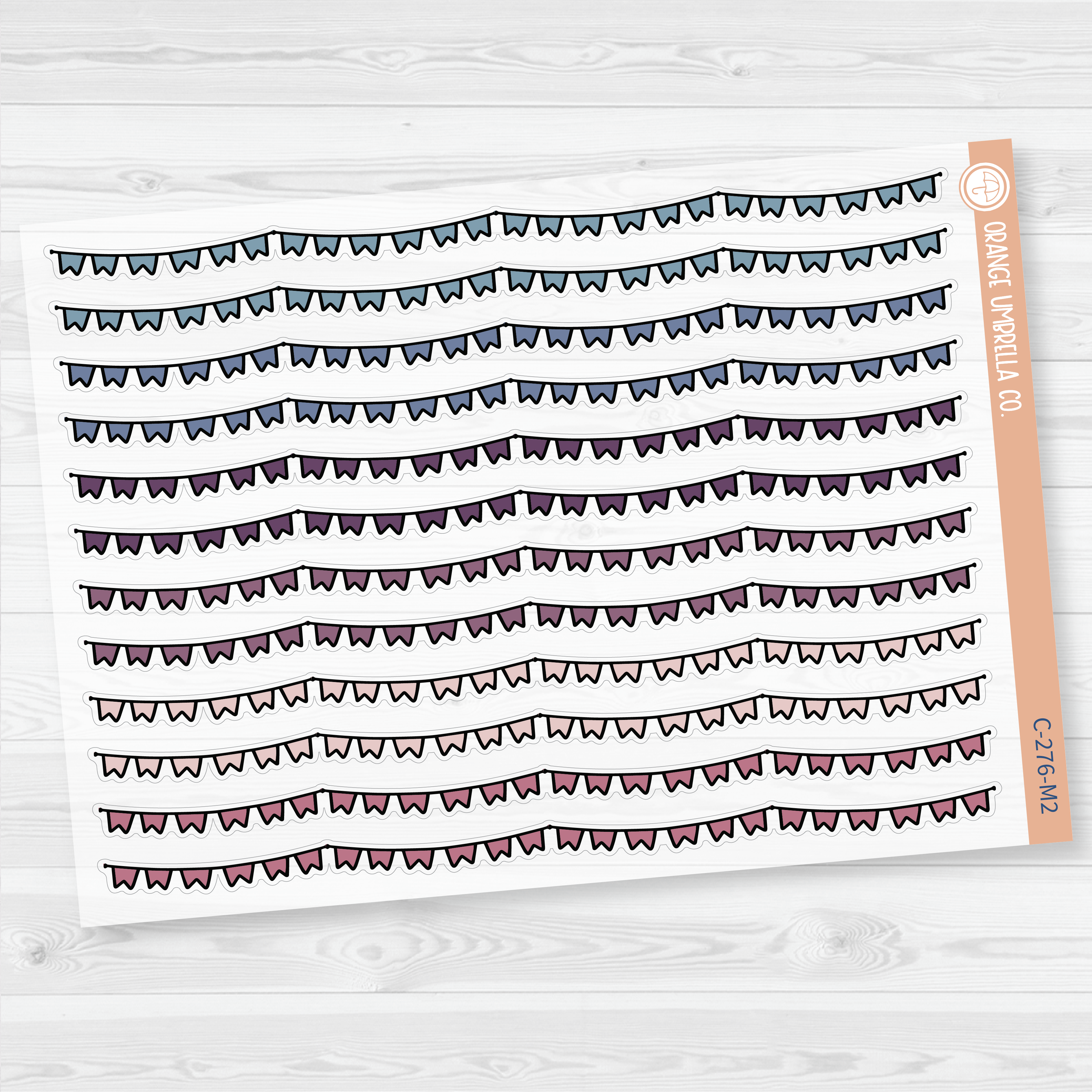 CLEARANCE | Pennant Pattern Washi Strips Planner Stickers and Labels | Clear Matte | C-276