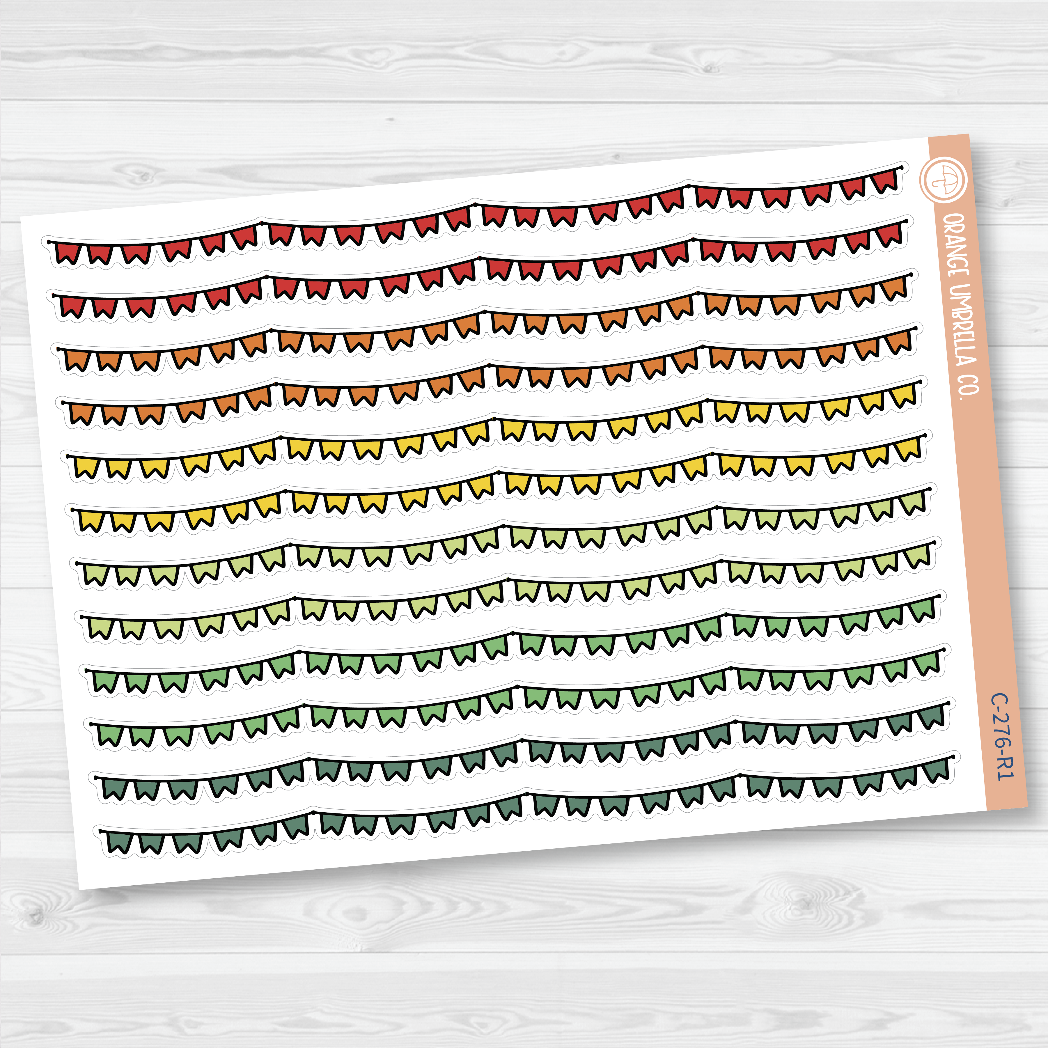 CLEARANCE | Pennant Pattern Washi Strips Planner Stickers and Labels | C-276