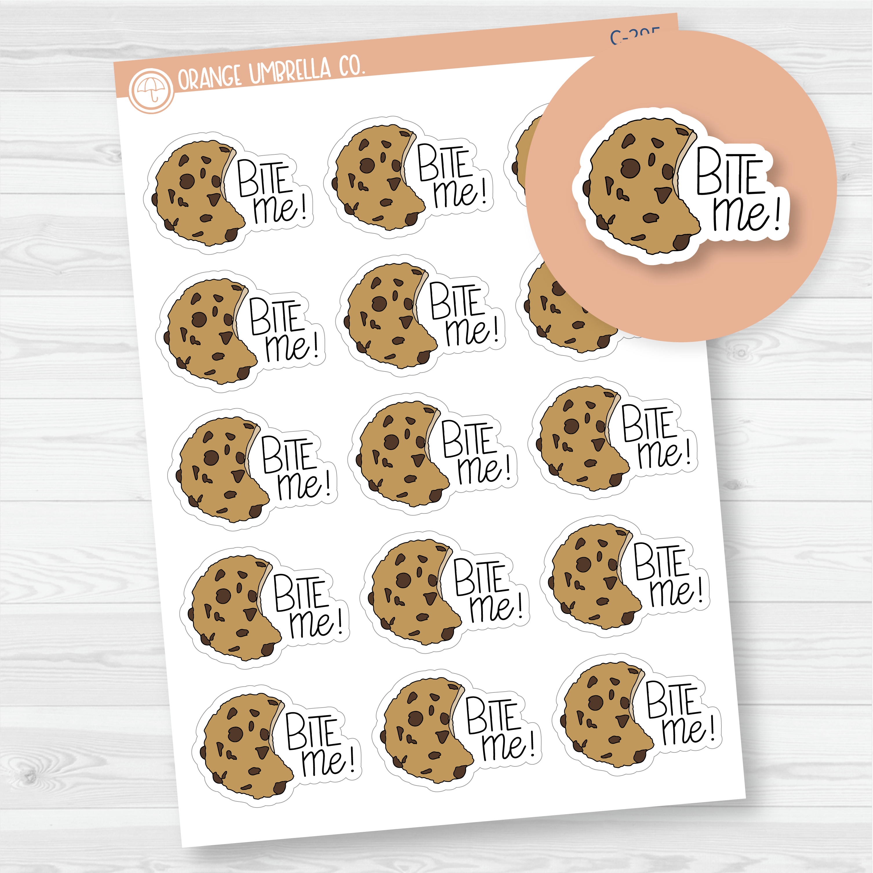 CLEARANCE | Bite Me Snark Cookie Quote Planner Stickers | C-295