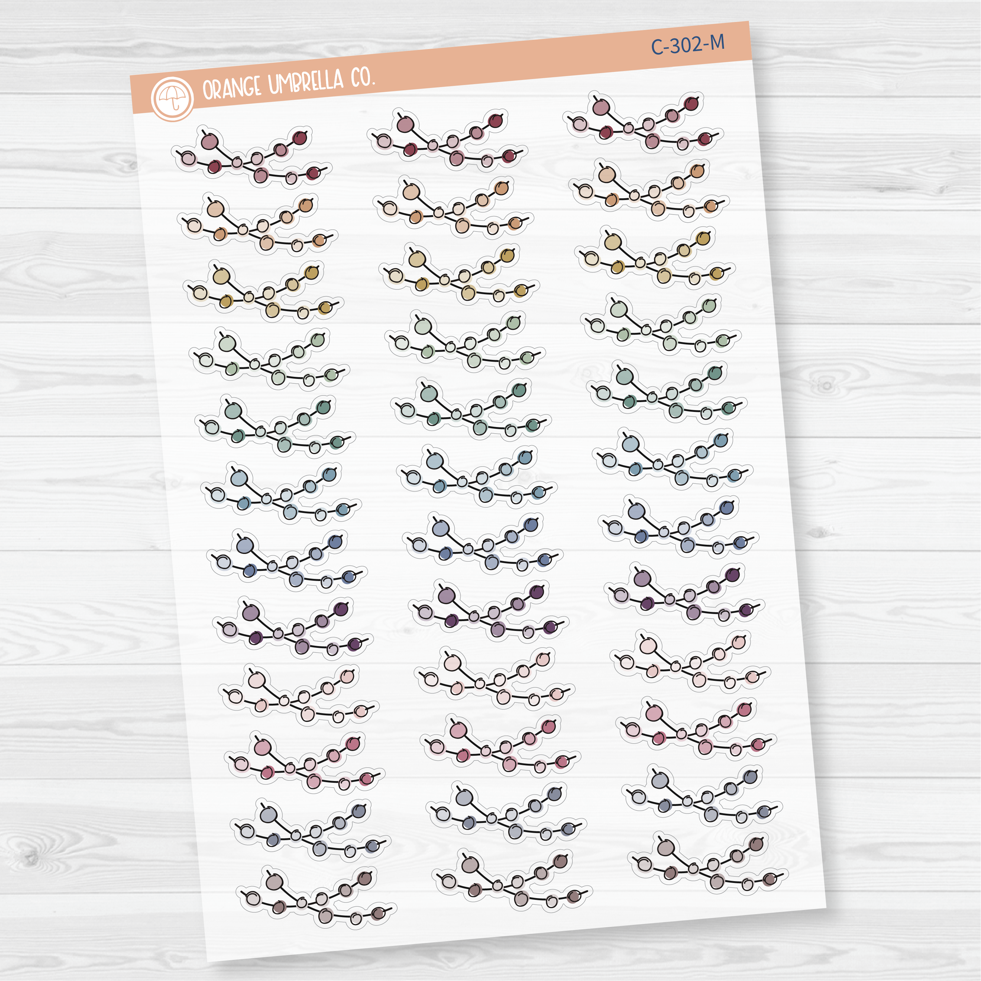 CLEARANCE | Double String Beads Deco Planner Stickers | C-302