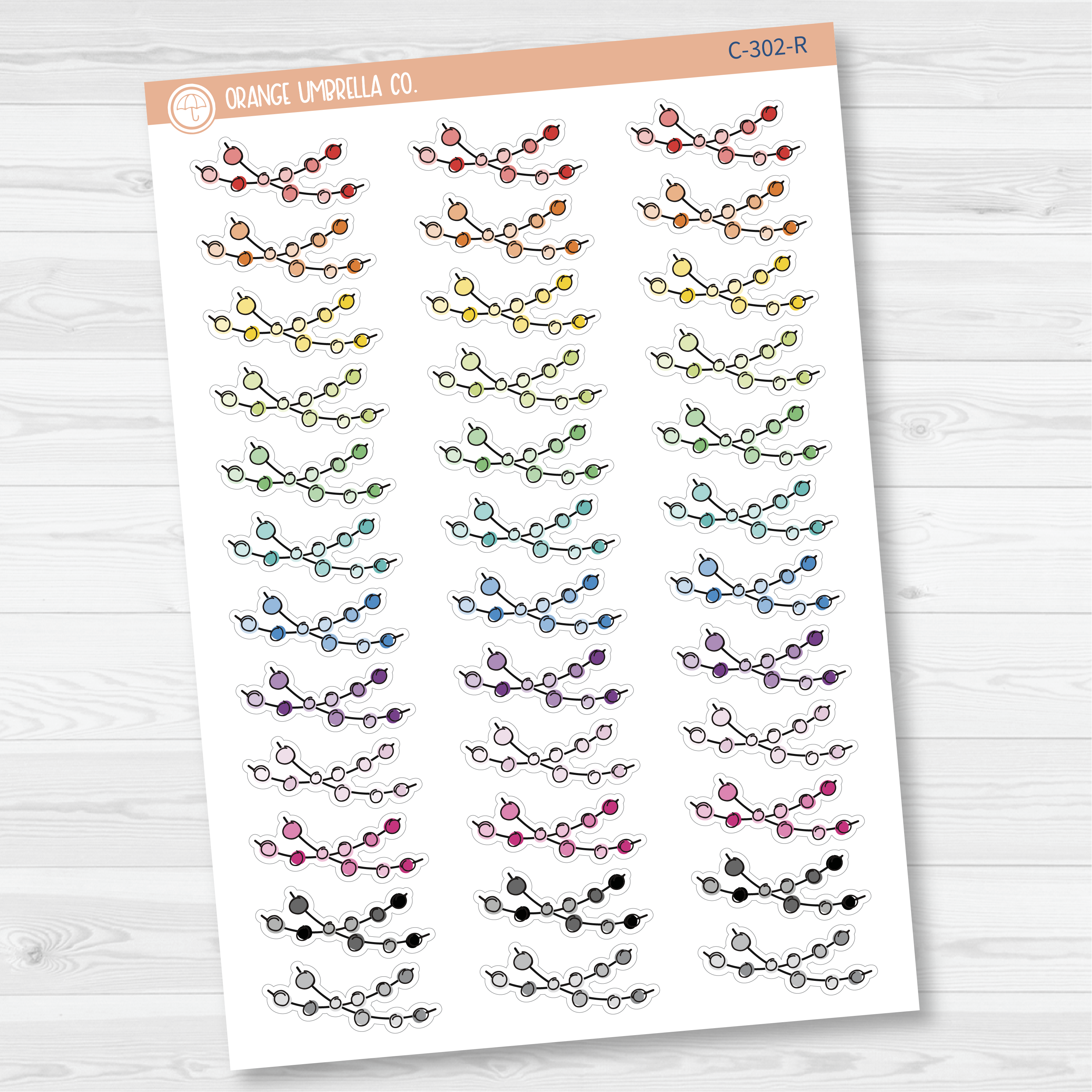 CLEARANCE | Double String Beads Deco Planner Stickers | C-302