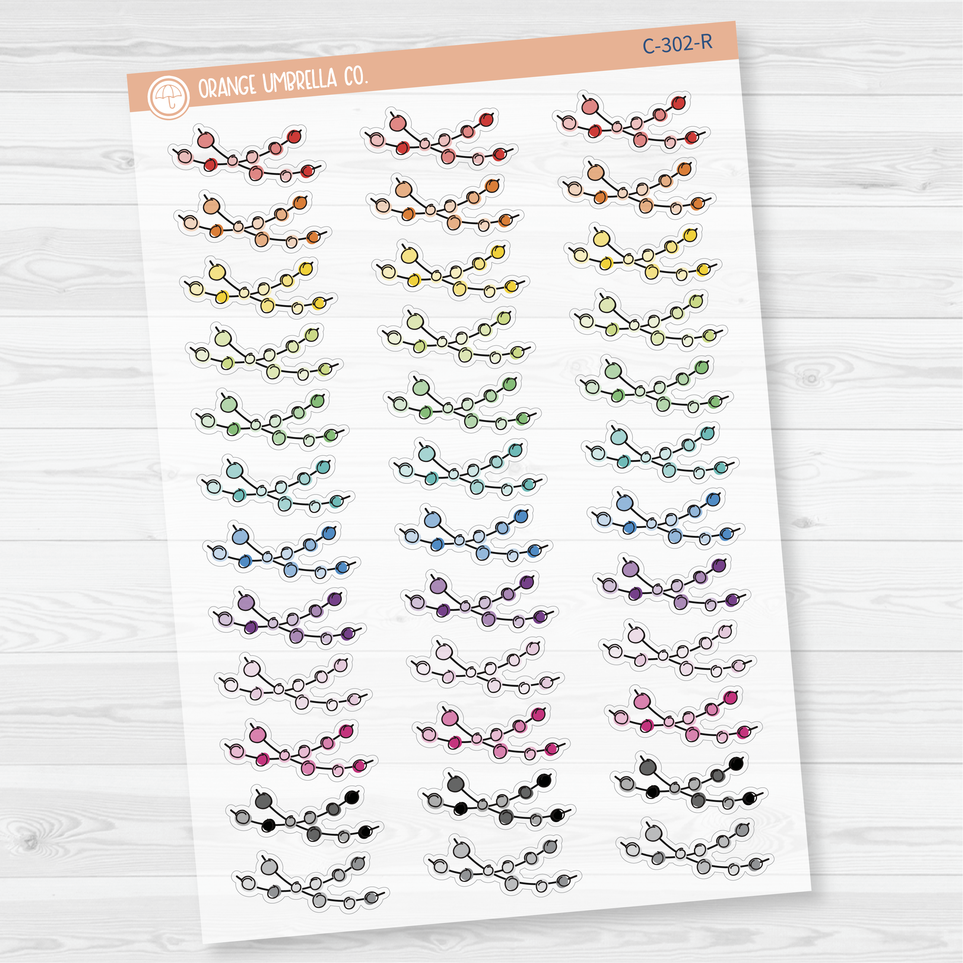 CLEARANCE | Double String Beads Deco Planner Stickers | C-302