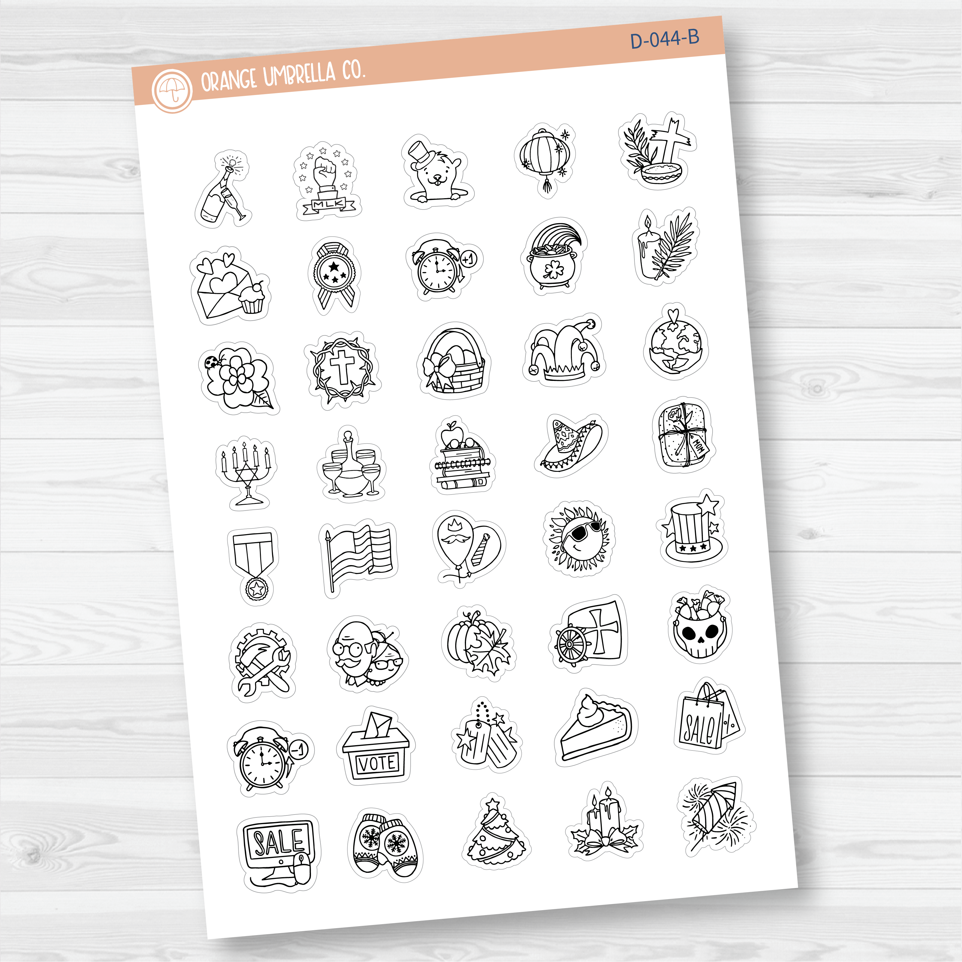 Tiny Holiday Icon Deco Planner Stickers | D-044