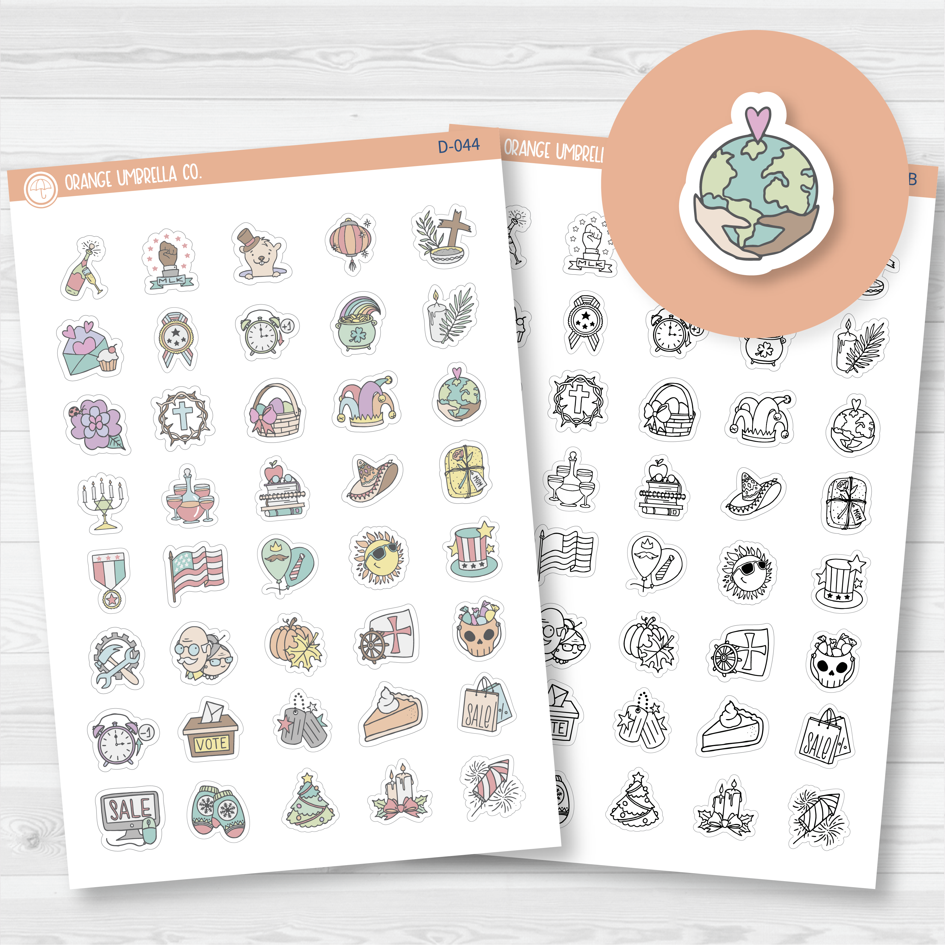 Tiny Holiday Icon Deco Planner Stickers | D-044