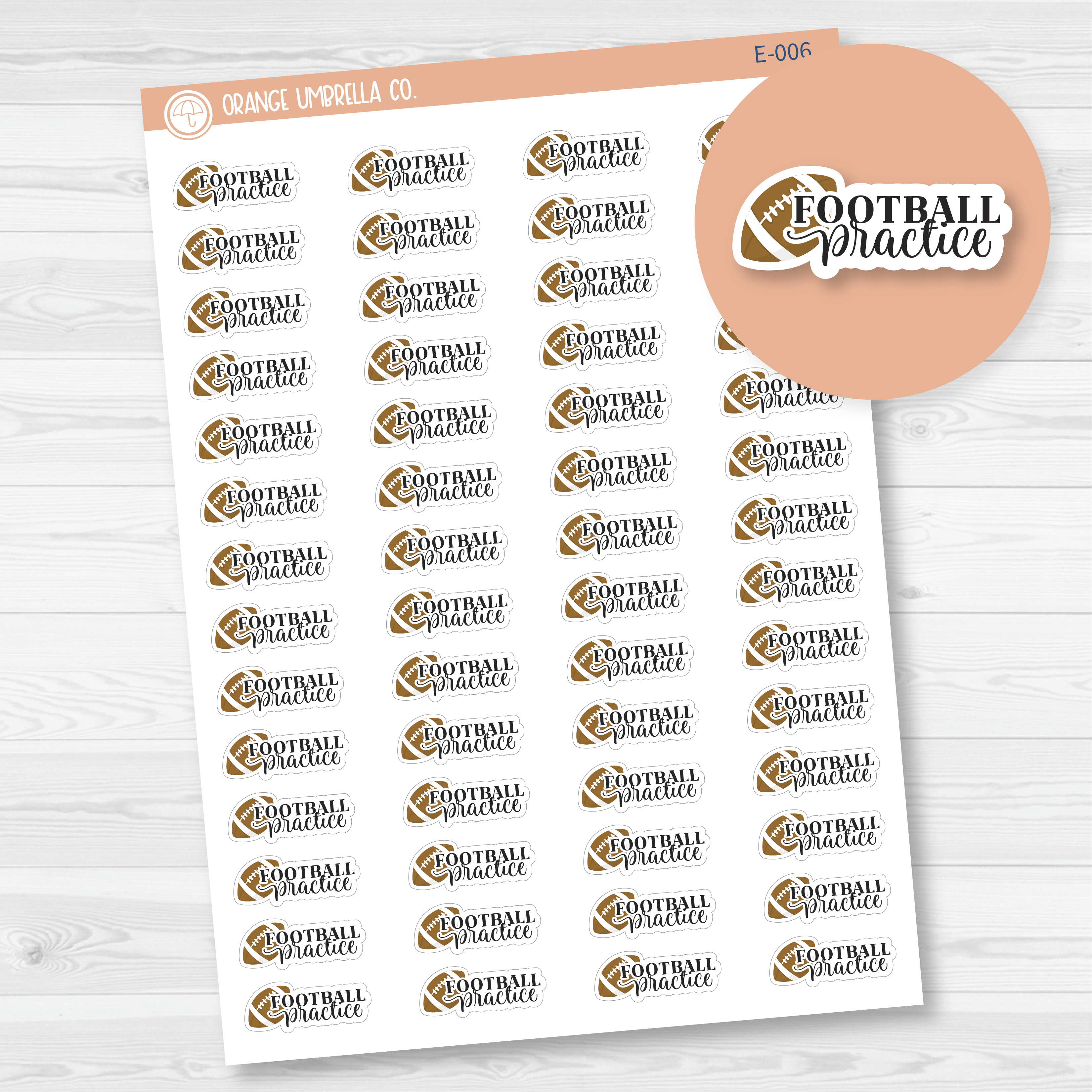 Football Practice Icon Script Planner Stickers | FC10 | E-006