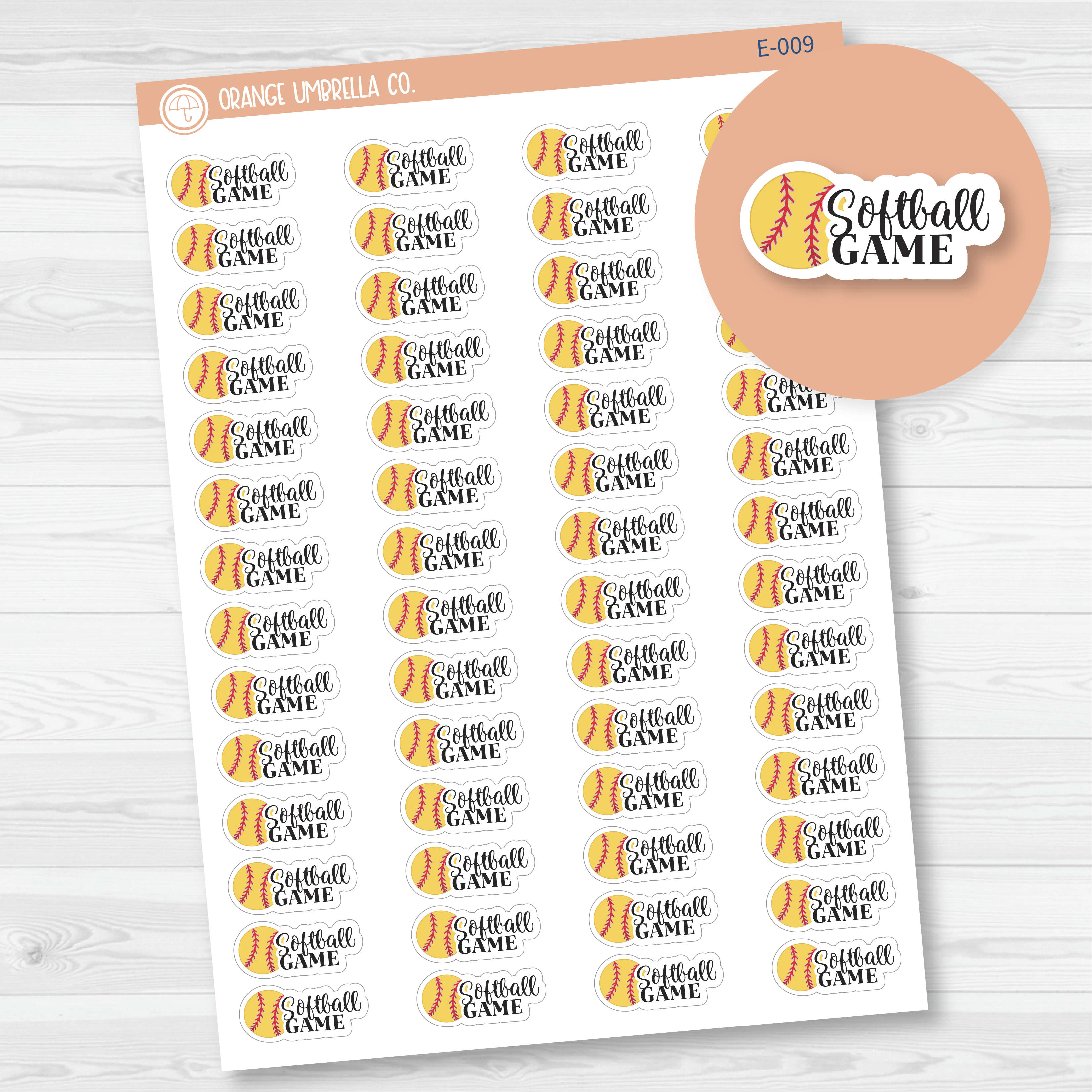 Softball Game Icon Script Planner Stickers | FC10 | E-009