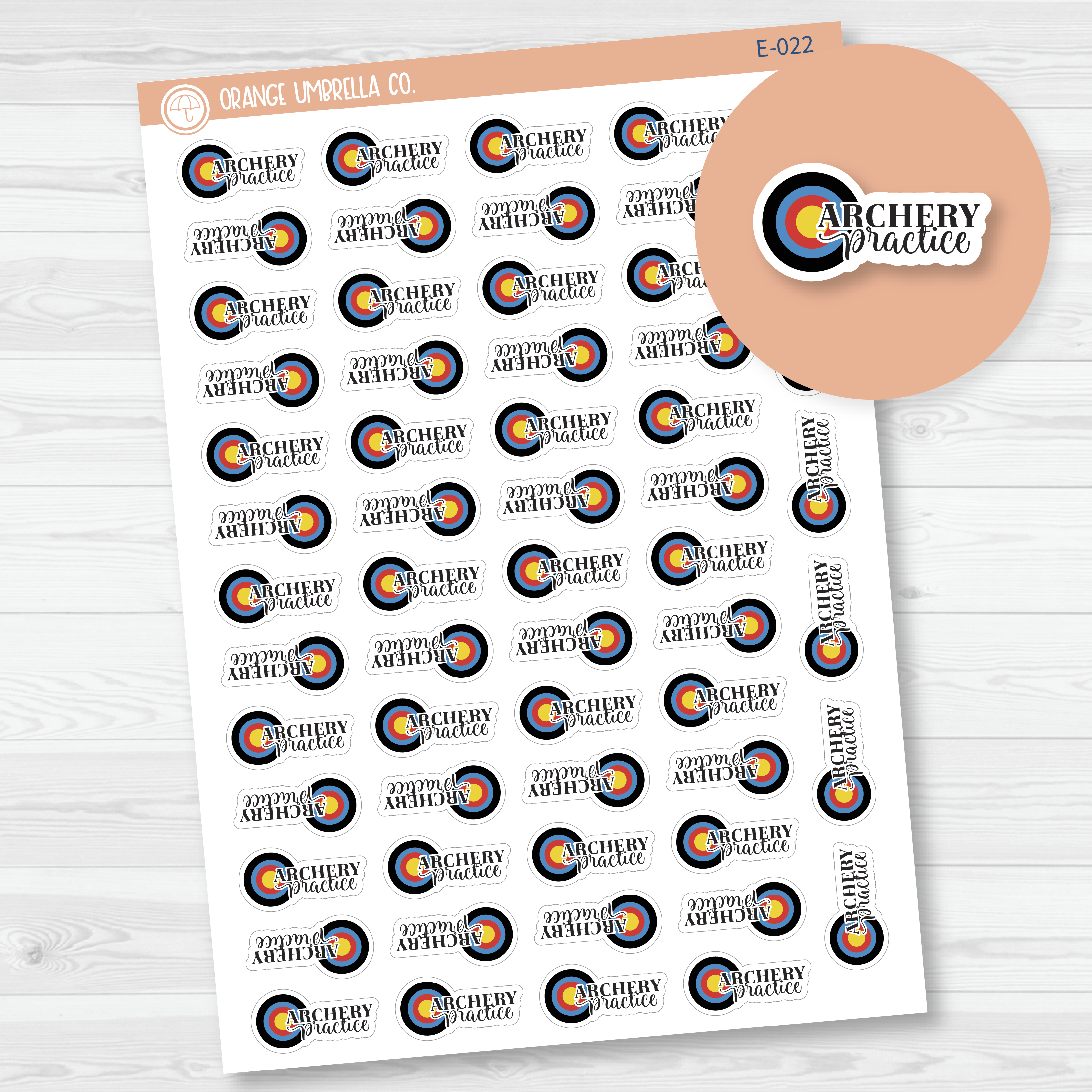 CLEARANCE | Archery Practice Icon Script Planner Stickers | FC10 | E-022