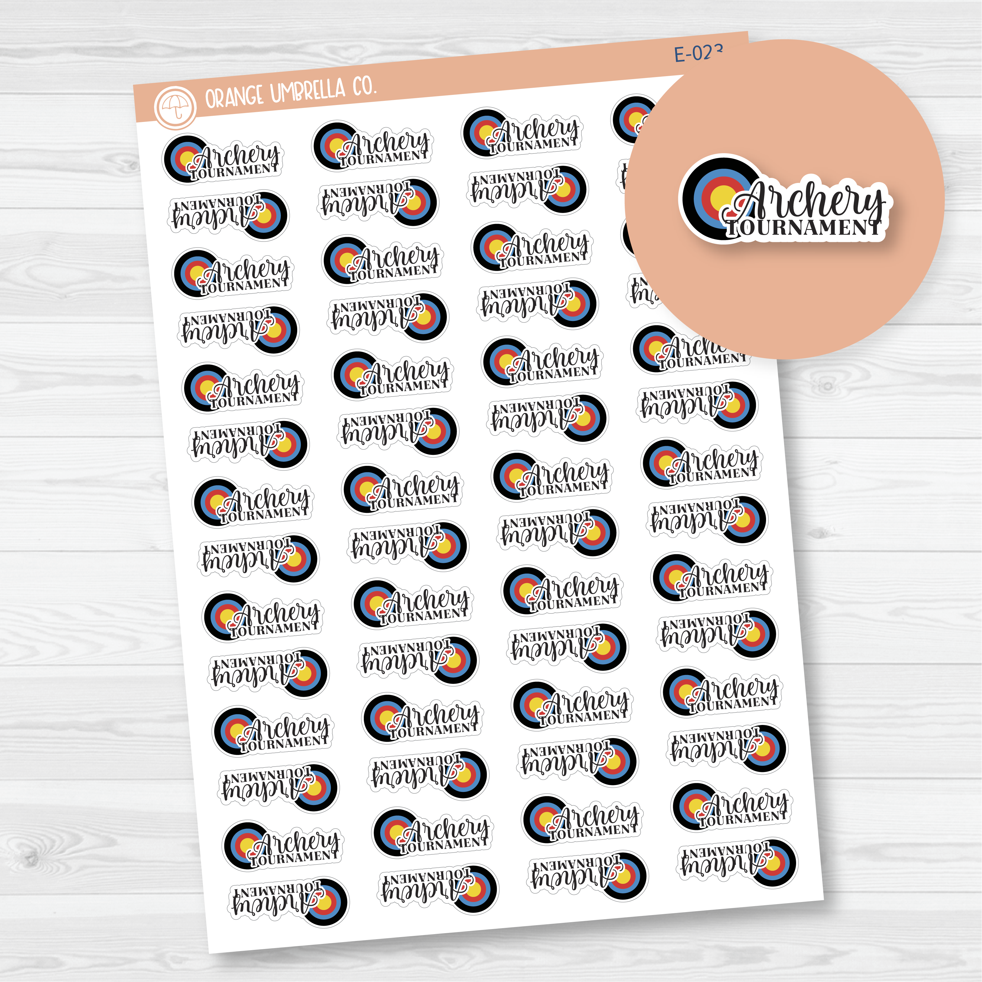 CLEARANCE | Archery Tournament Icon Script Planner Stickers | FC10 | E-023