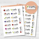 Week of Pregnancy / Baby Growth / Baby Is Size Of... Icon Script Planner Stickers | E-042 -E-043
