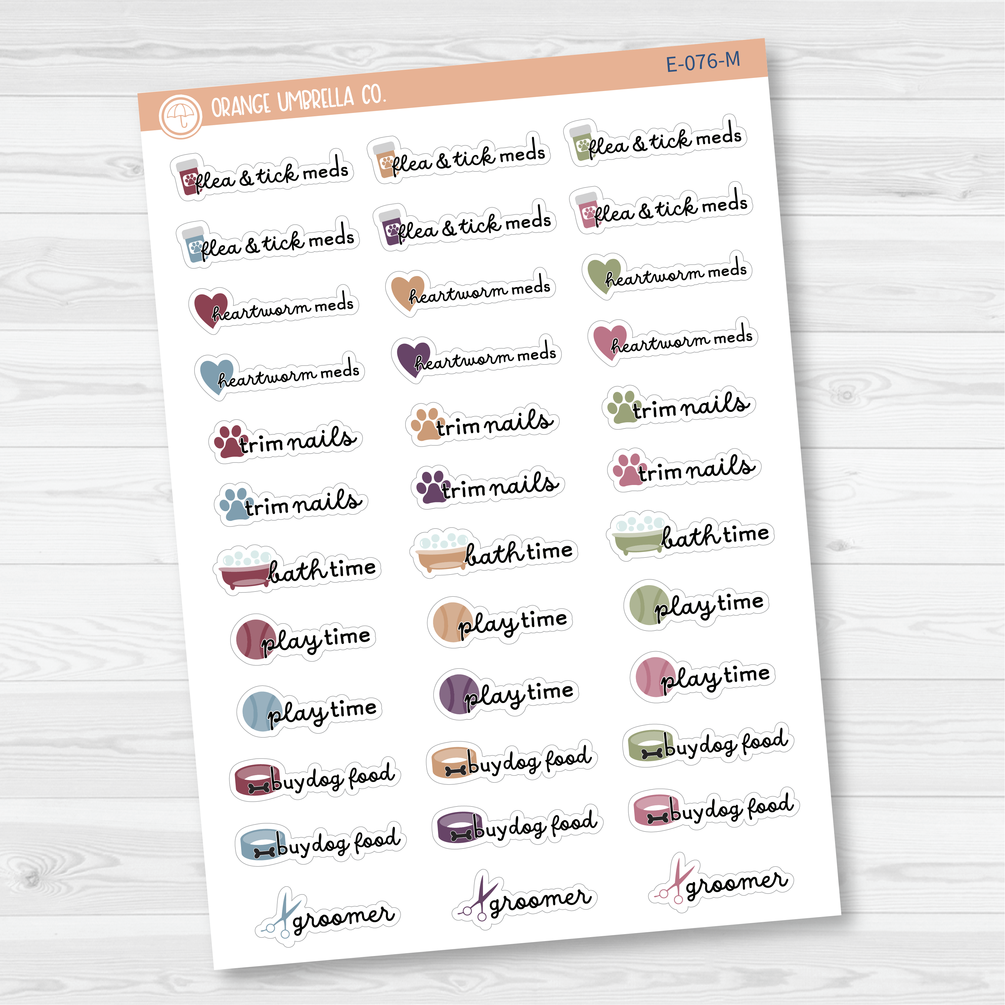 CLEARANCE | Pet Related Mixed Event Icon Script Planner Stickers | F16 | E-076