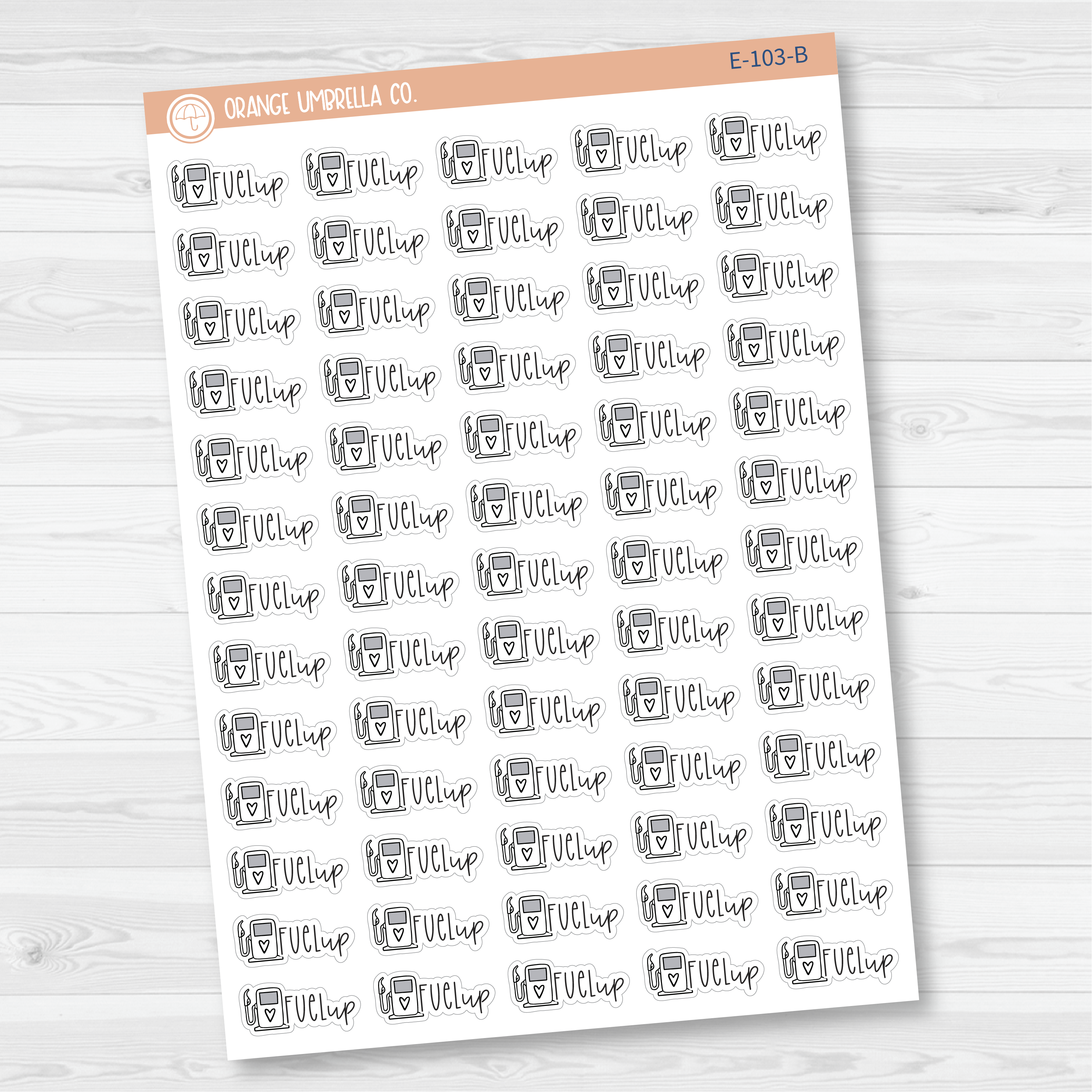 Fuel Up Icon Script Planner Stickers | FC12 | E-103